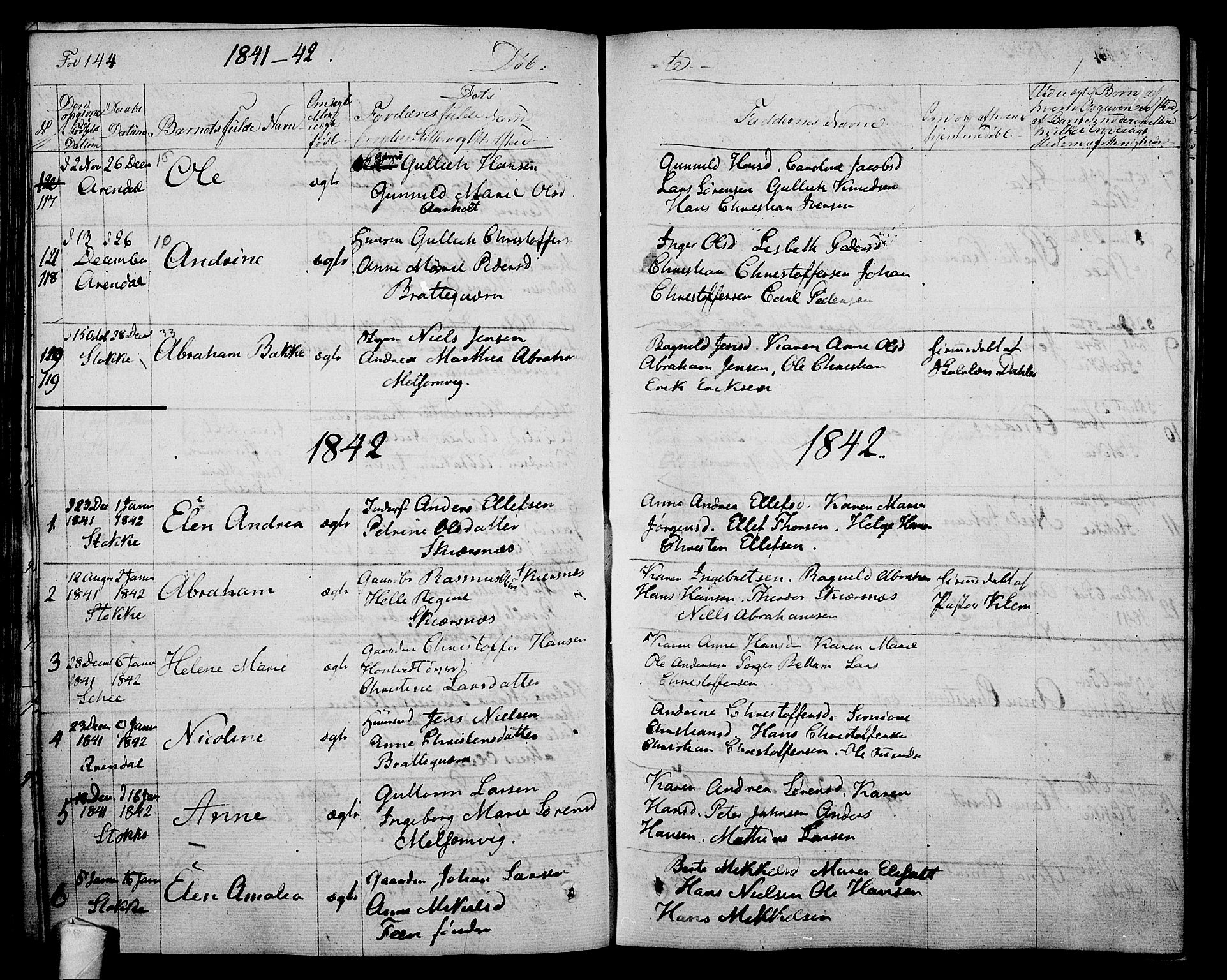 Stokke kirkebøker, SAKO/A-320/F/Fa/L0006: Parish register (official) no. I 6, 1826-1843, p. 144