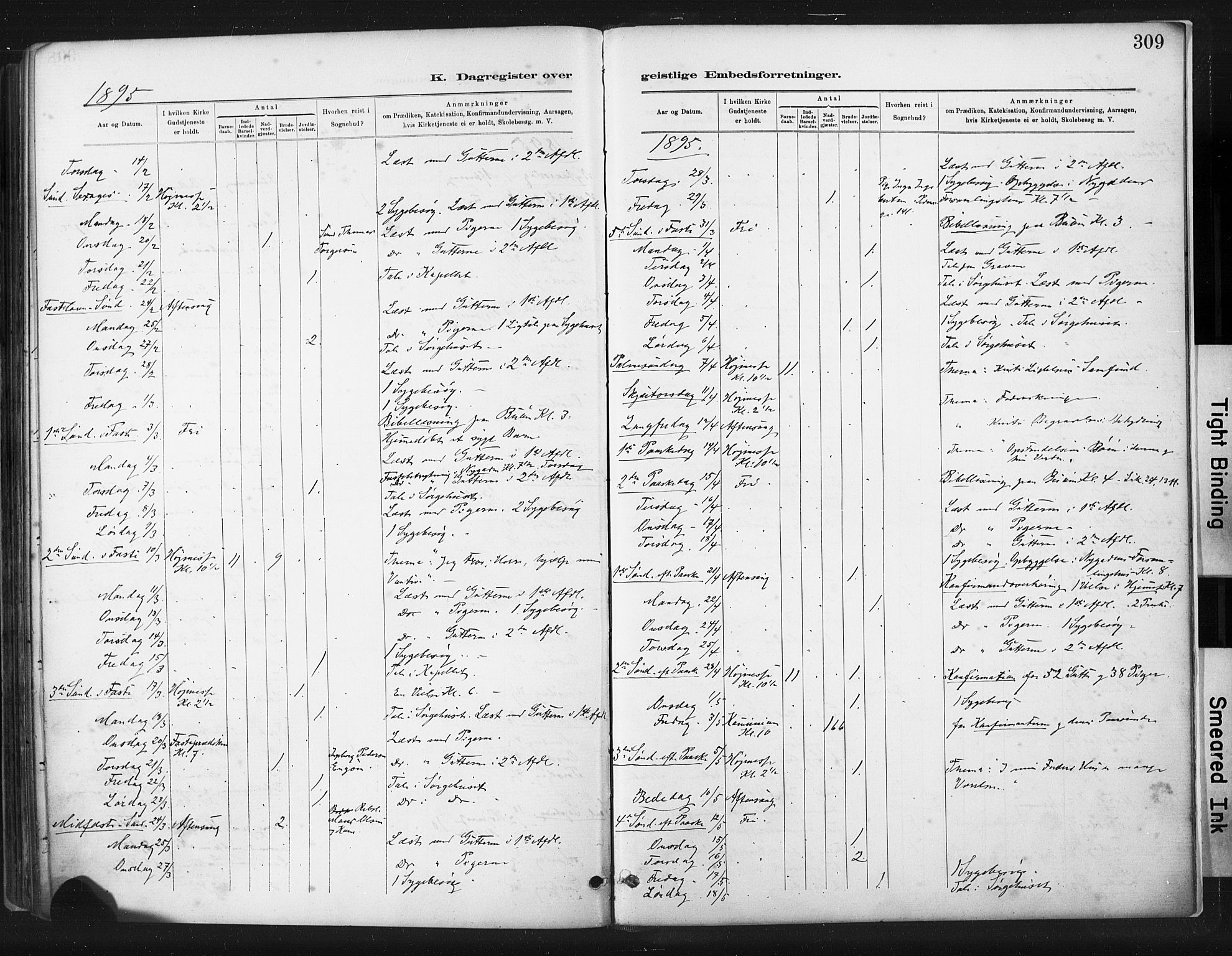 St. Johannes sokneprestkontor, AV/SAST-A-101814/001/30/30BA/L0003: Parish register (official) no. A 3, 1885-1910, p. 309