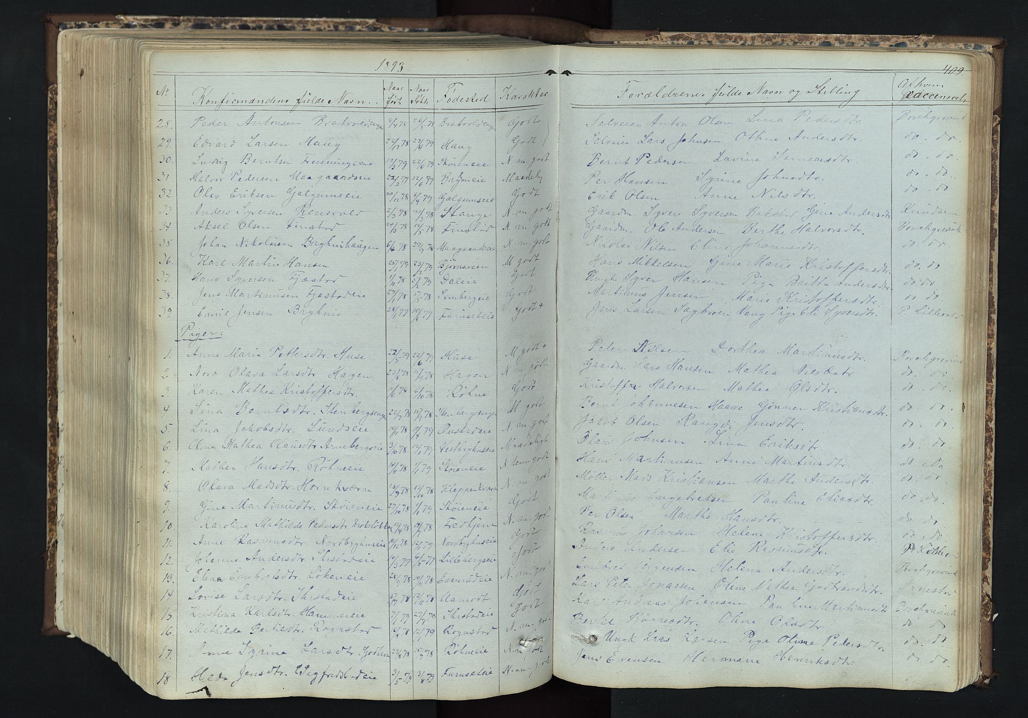 Romedal prestekontor, SAH/PREST-004/L/L0011: Parish register (copy) no. 11, 1867-1895, p. 409