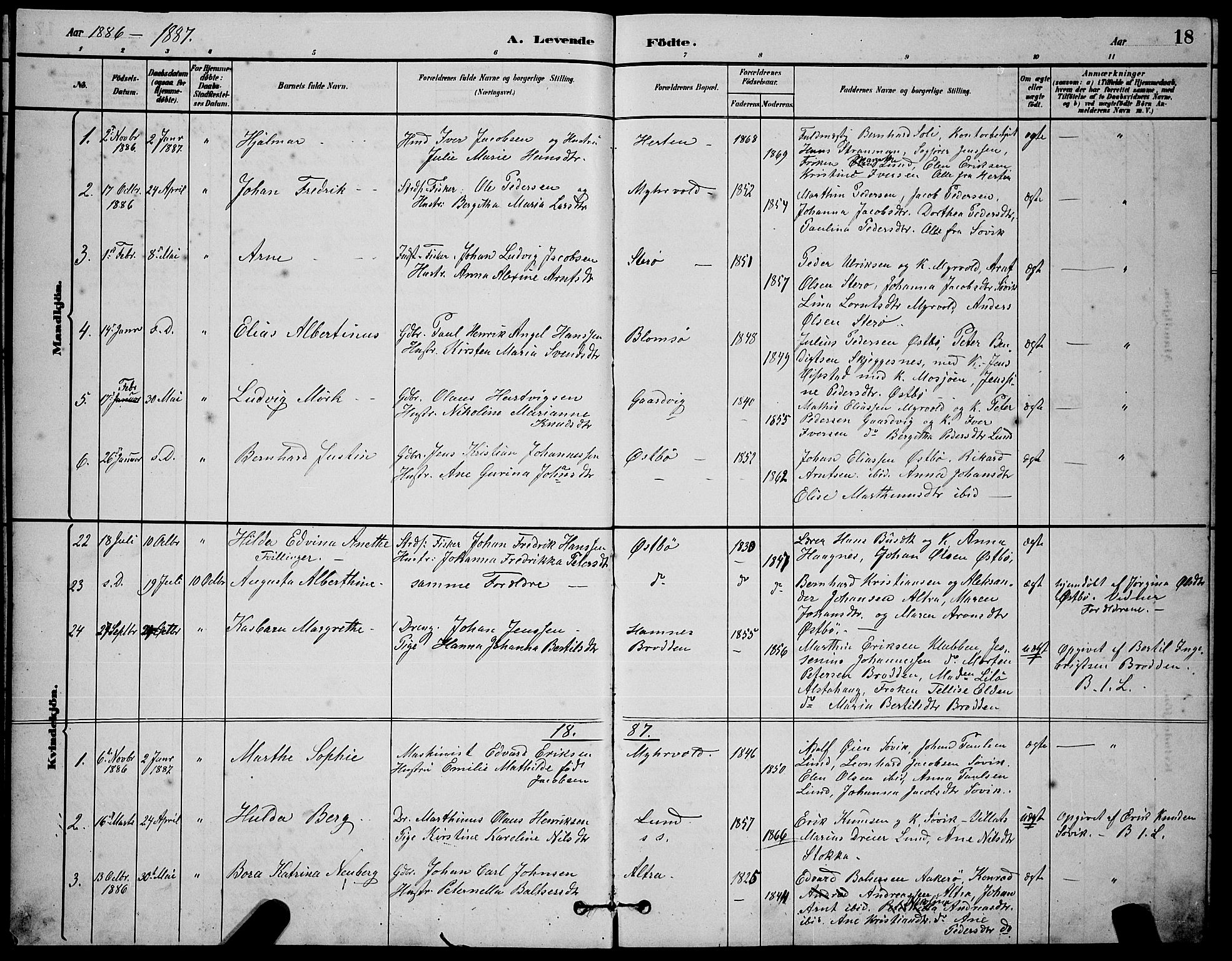 Ministerialprotokoller, klokkerbøker og fødselsregistre - Nordland, AV/SAT-A-1459/830/L0462: Parish register (copy) no. 830C04, 1882-1895, p. 18