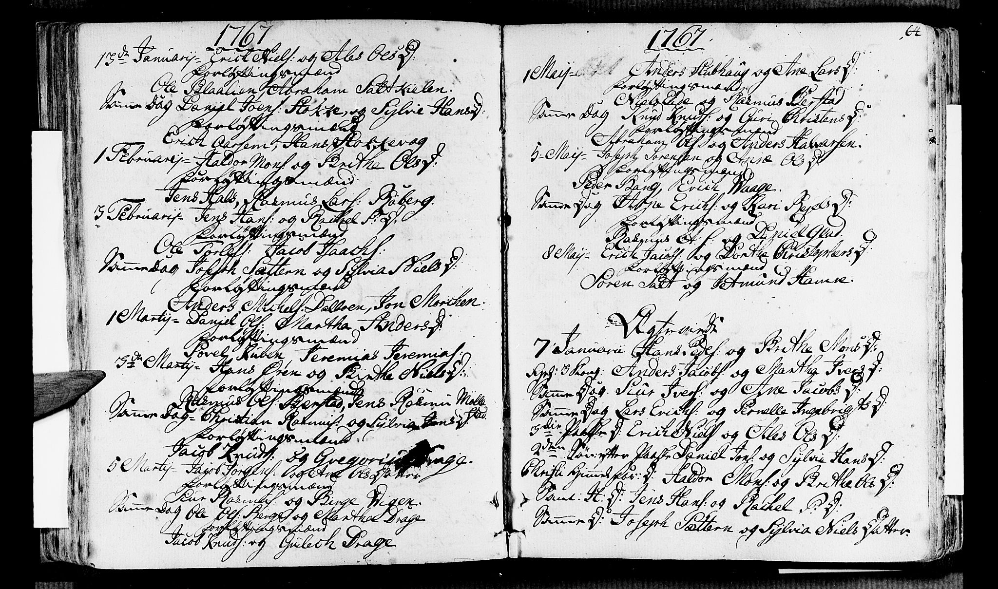 Selje sokneprestembete, SAB/A-99938/H/Ha/Haa/Haaa: Parish register (official) no. A 5, 1760-1782, p. 64