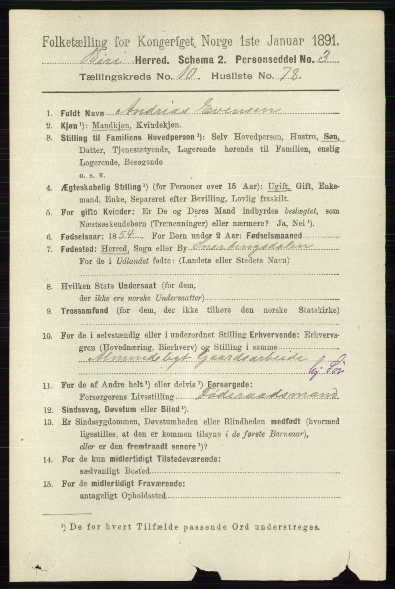 RA, 1891 census for 0525 Biri, 1891, p. 4288