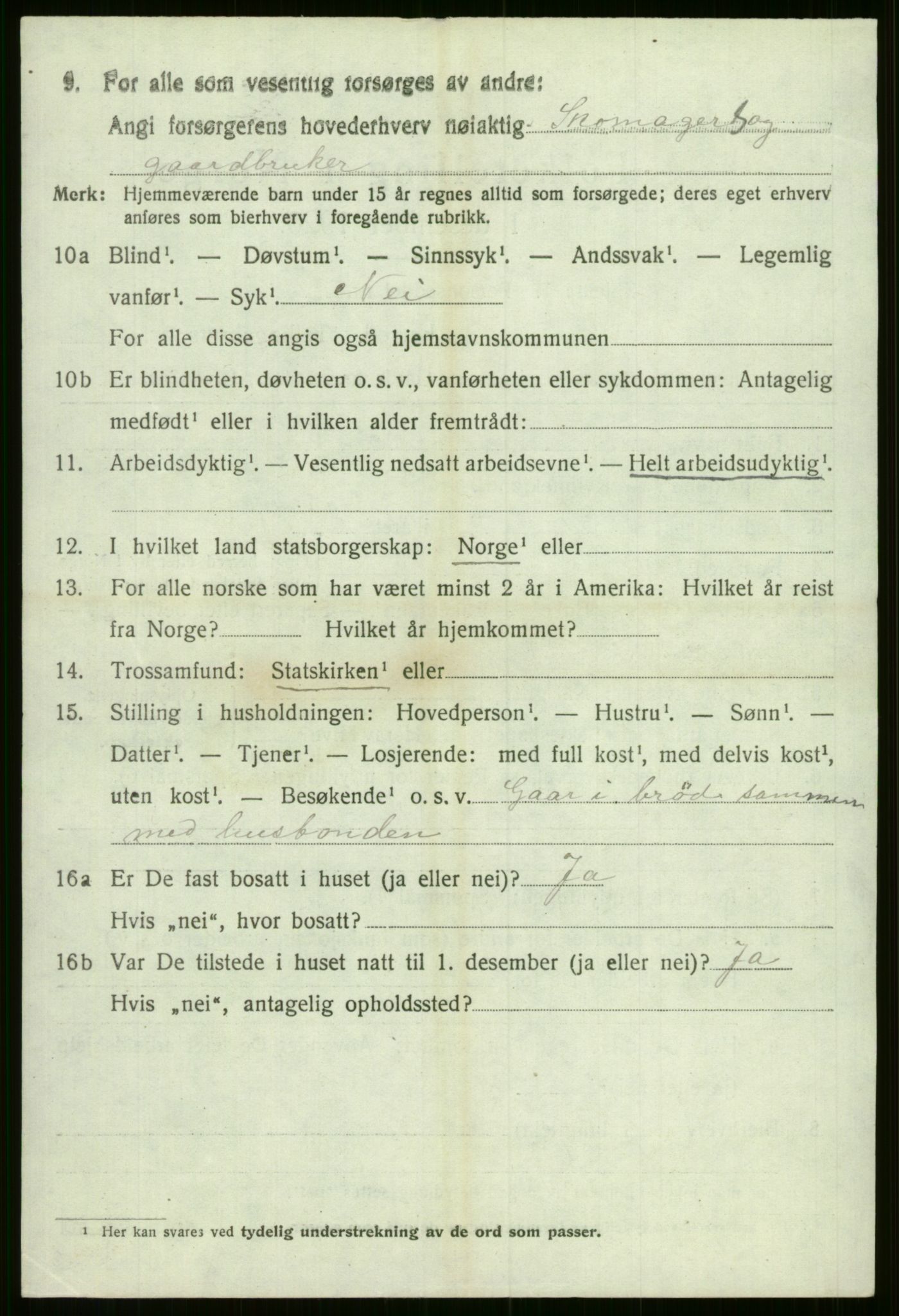 SAB, 1920 census for Evanger, 1920, p. 3968