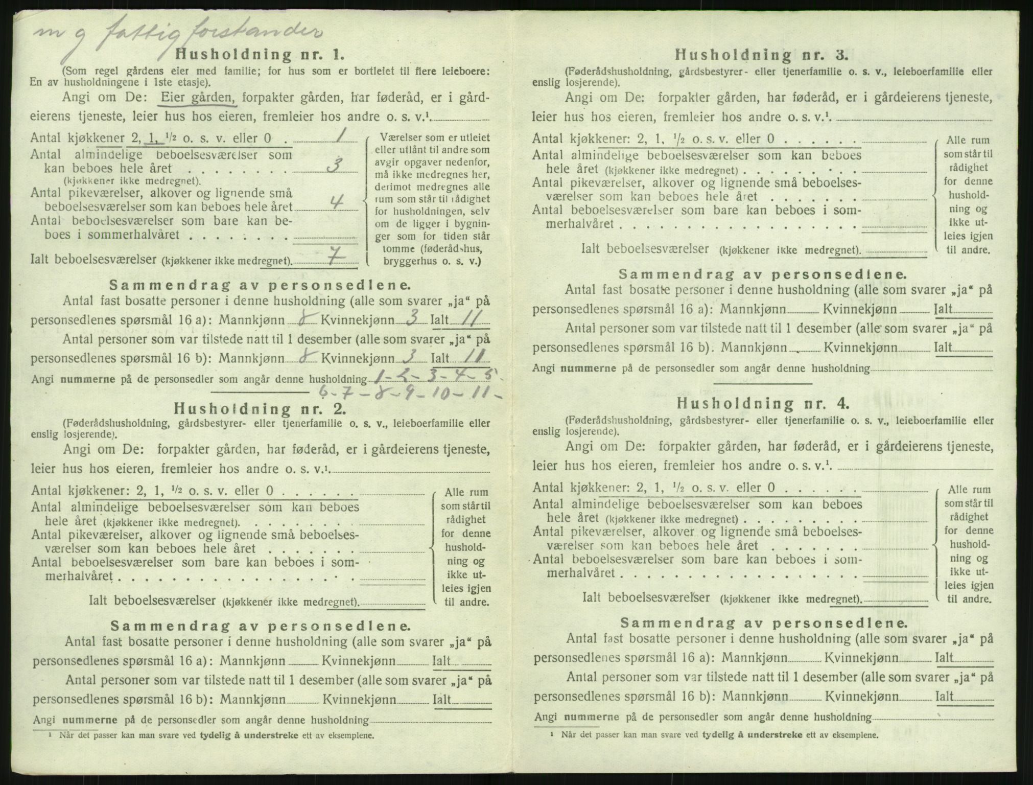 SAK, 1920 census for Fjære, 1920, p. 504