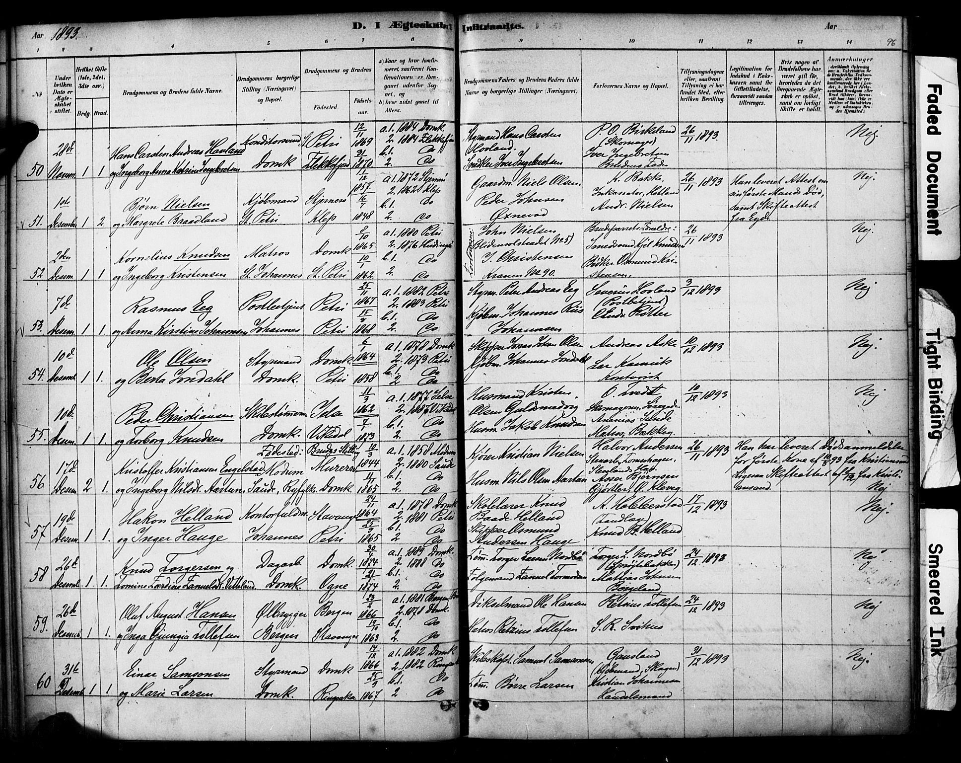 Domkirken sokneprestkontor, AV/SAST-A-101812/001/30/30BA/L0029: Parish register (official) no. A 28, 1878-1904, p. 96