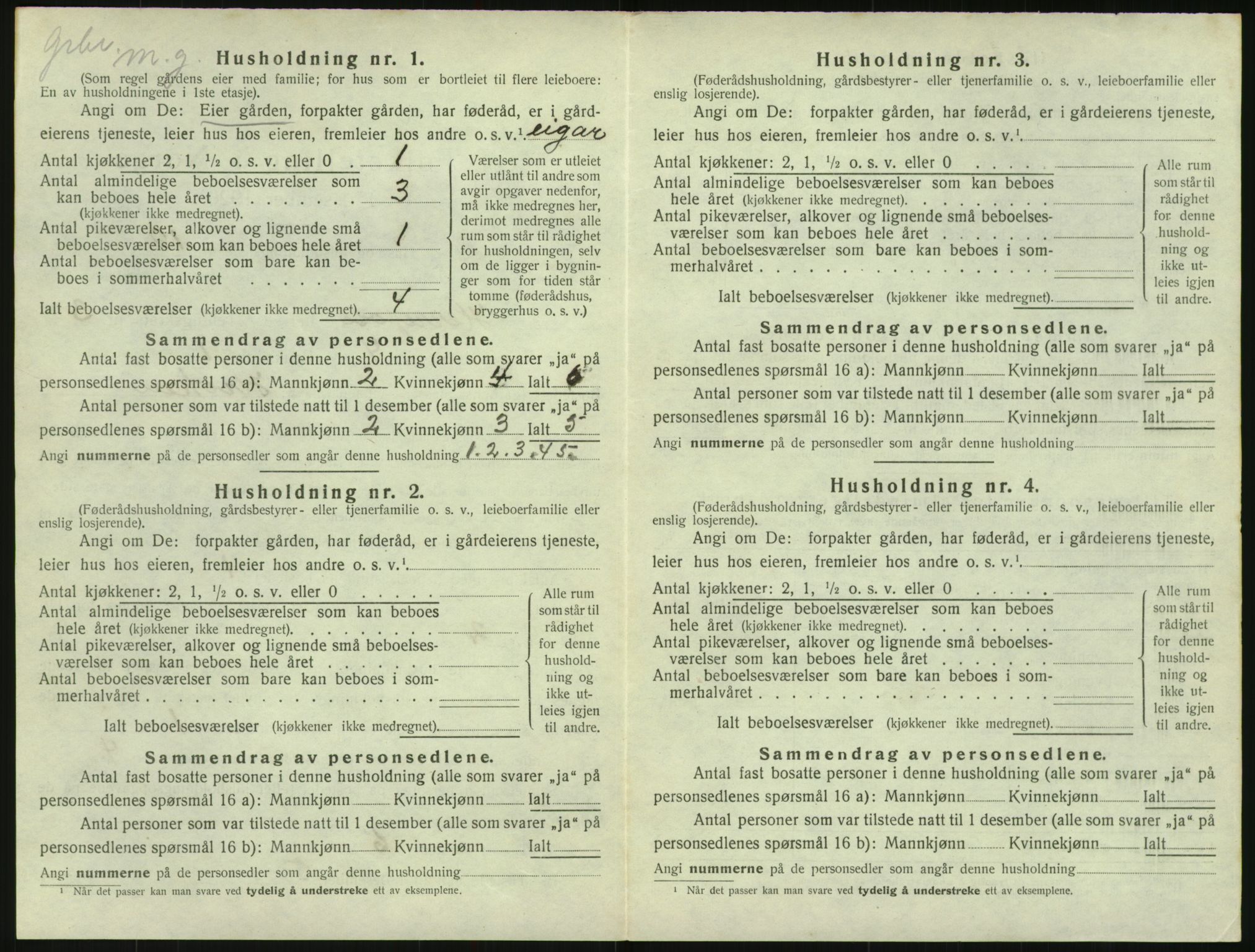 SAK, 1920 census for Herefoss, 1920, p. 129