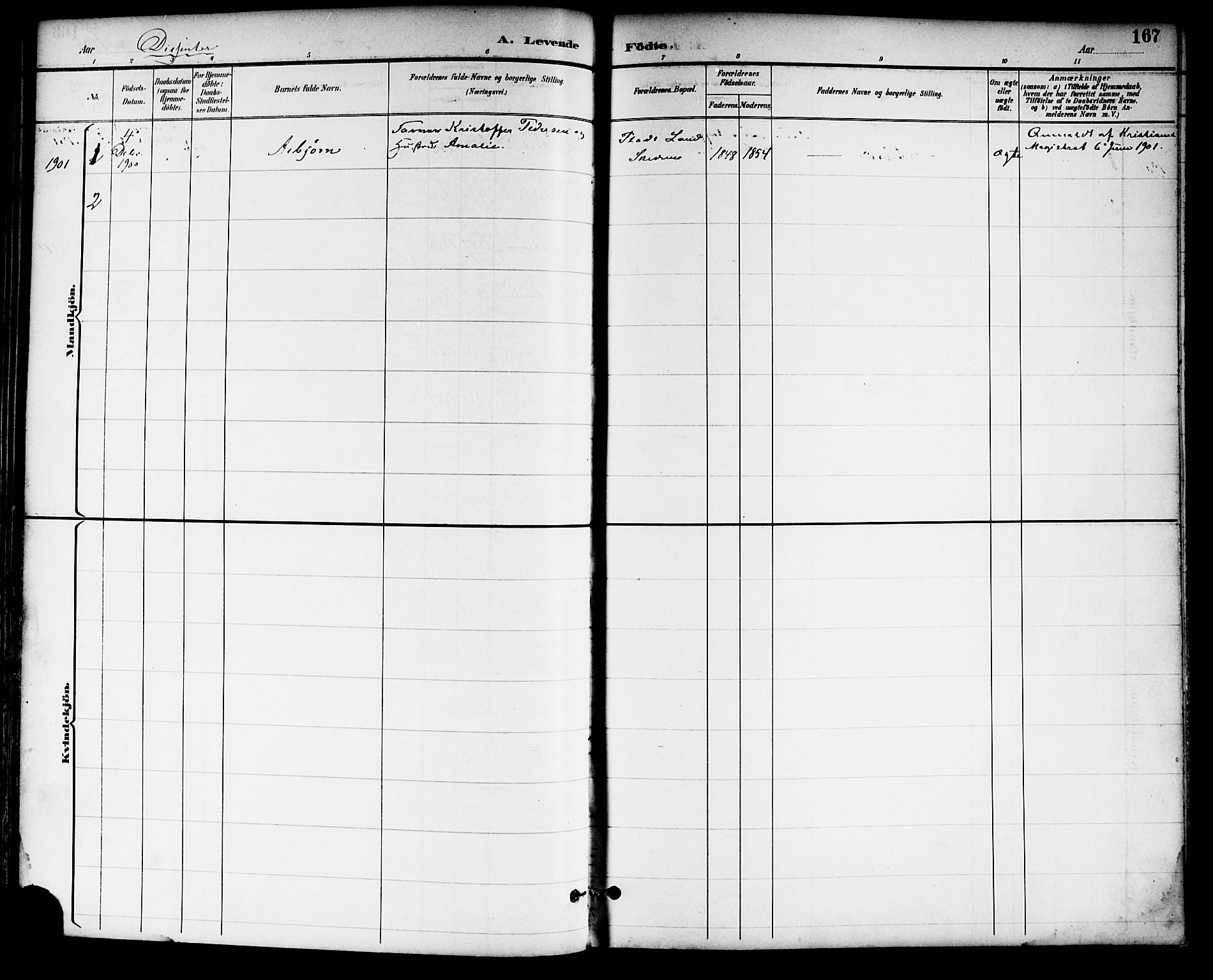 Skedsmo prestekontor Kirkebøker, SAO/A-10033a/F/Fa/L0014: Parish register (official) no. I 14, 1892-1901, p. 167