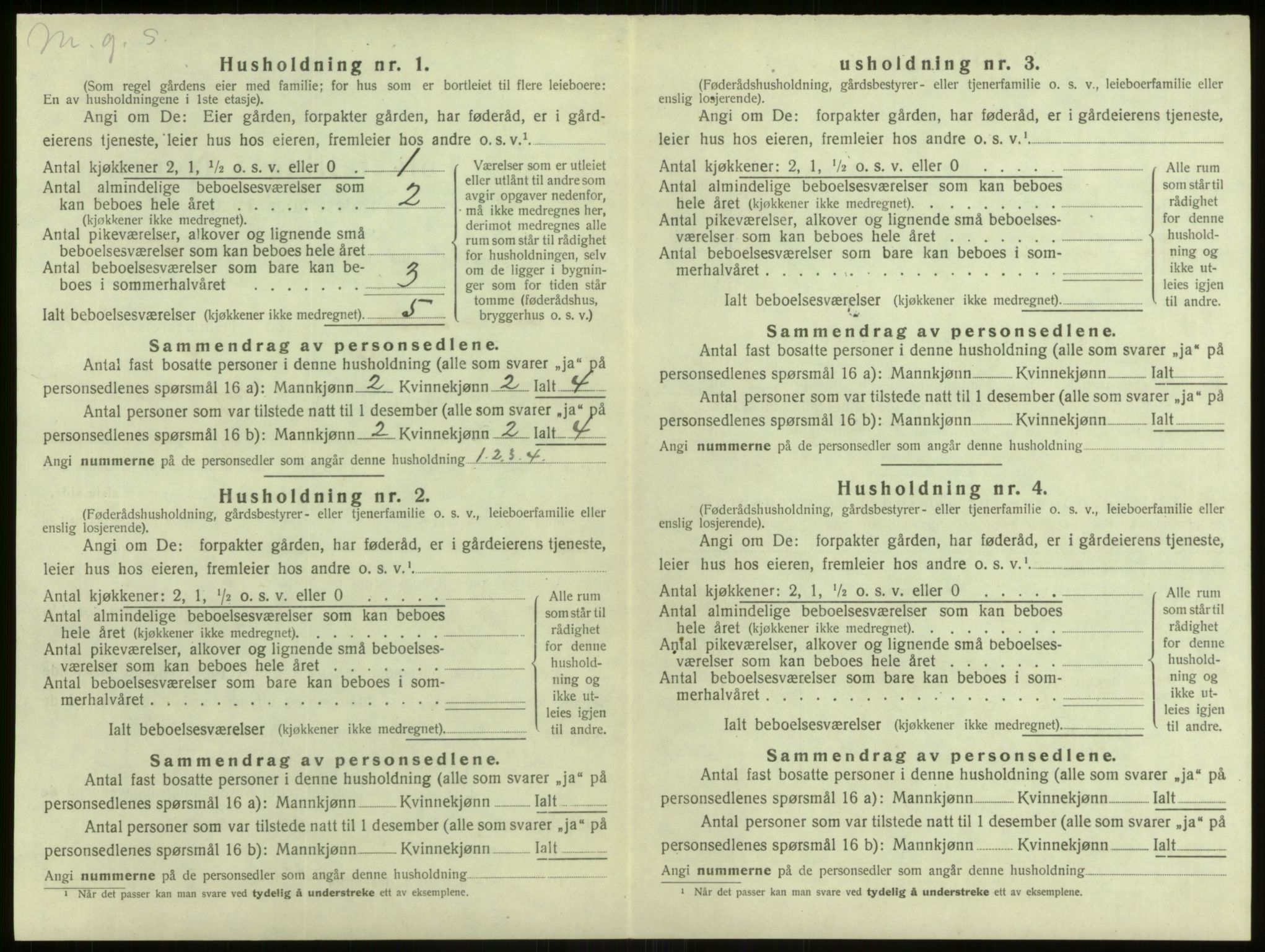 SAB, 1920 census for Alversund, 1920, p. 1034