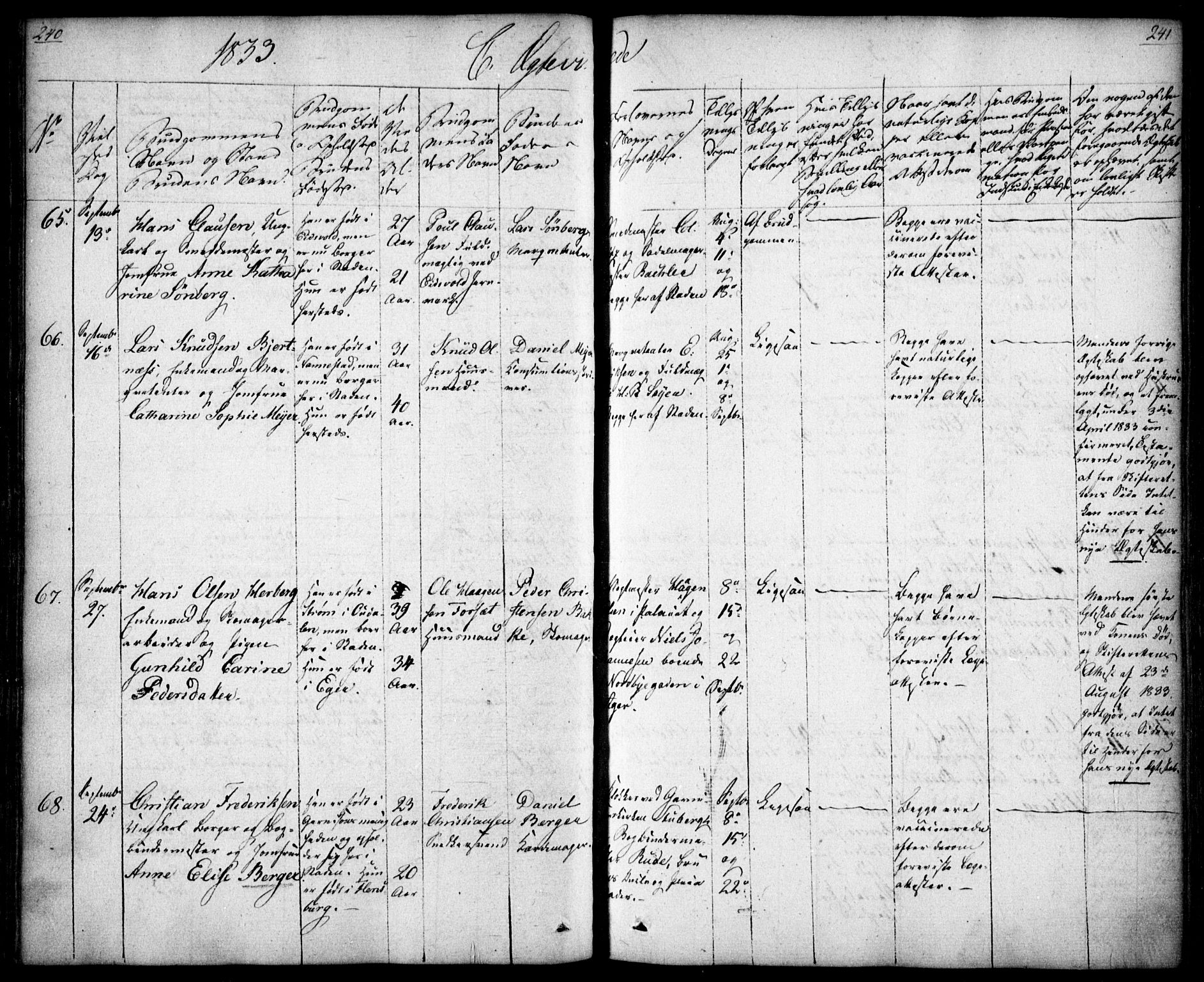 Oslo domkirke Kirkebøker, SAO/A-10752/F/Fa/L0019: Parish register (official) no. 19, 1828-1847, p. 240-241