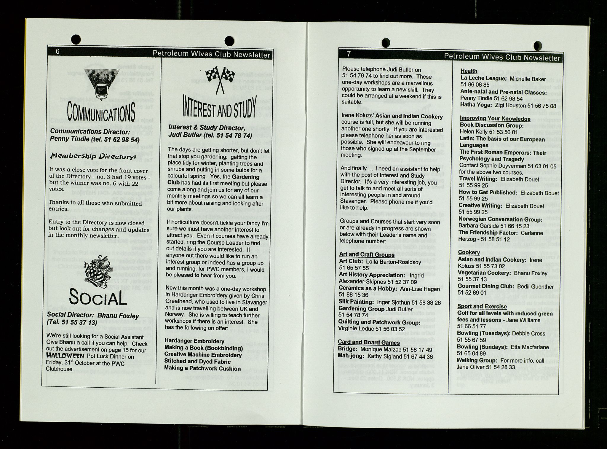 PA 1547 - Petroleum Wives Club, AV/SAST-A-101974/X/Xa/L0004: Newsletter, 1995-1997