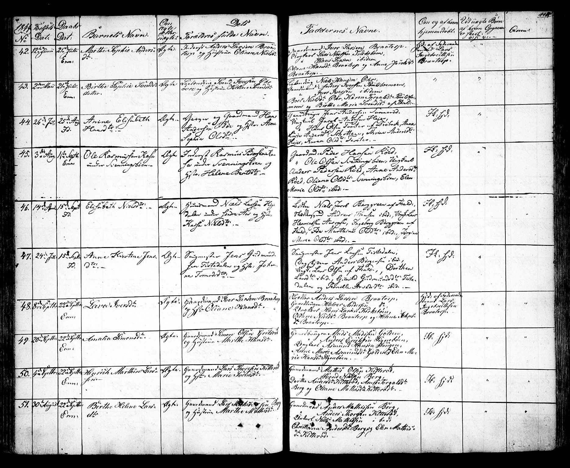 Idd prestekontor Kirkebøker, AV/SAO-A-10911/F/Fc/L0003: Parish register (official) no. III 3, 1832-1847, p. 114