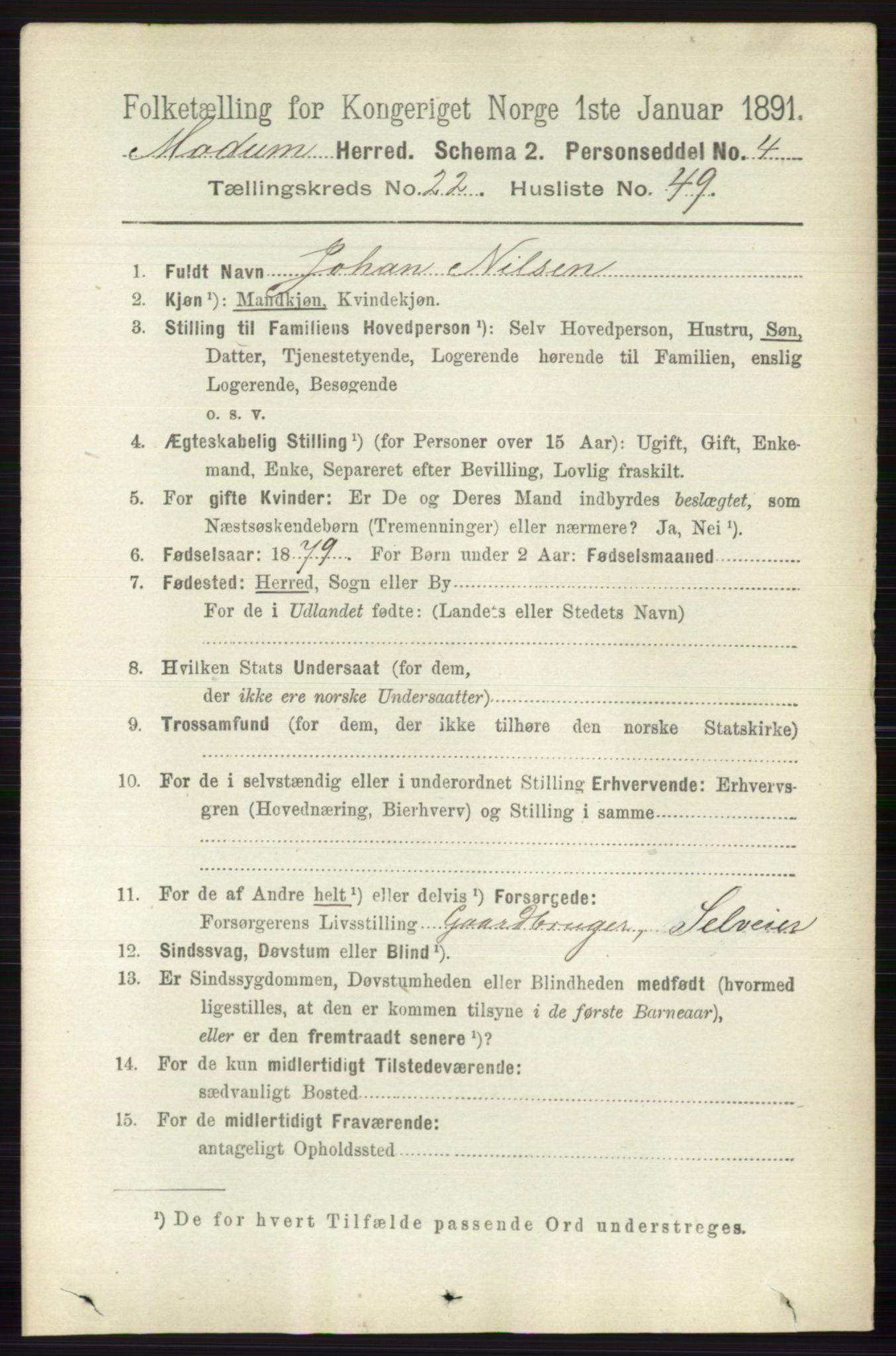 RA, 1891 census for 0623 Modum, 1891, p. 8657