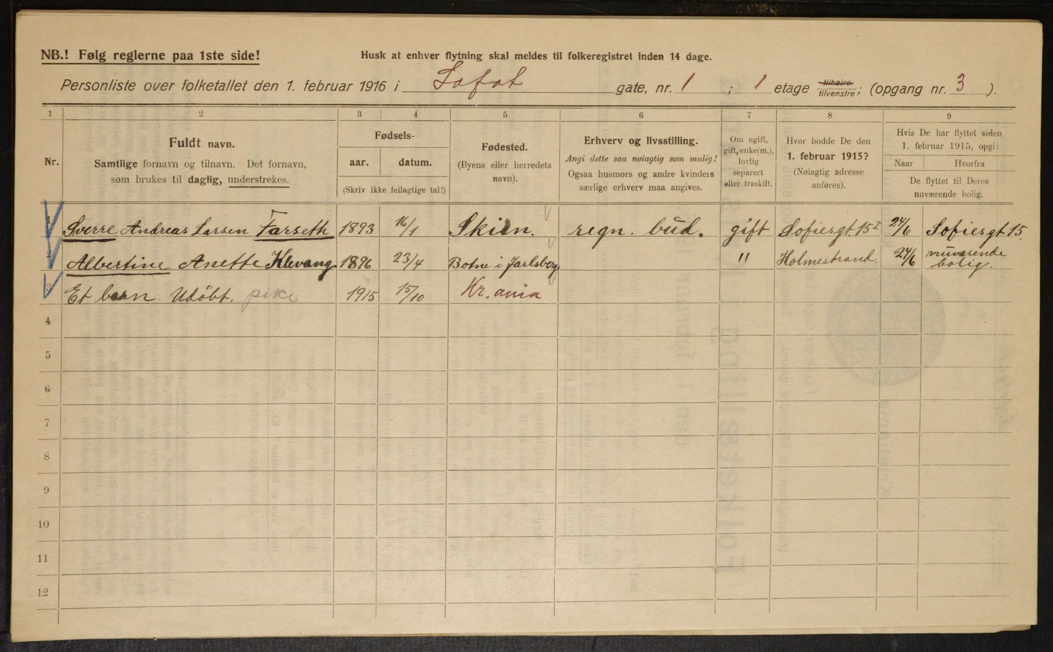 OBA, Municipal Census 1916 for Kristiania, 1916, p. 59670