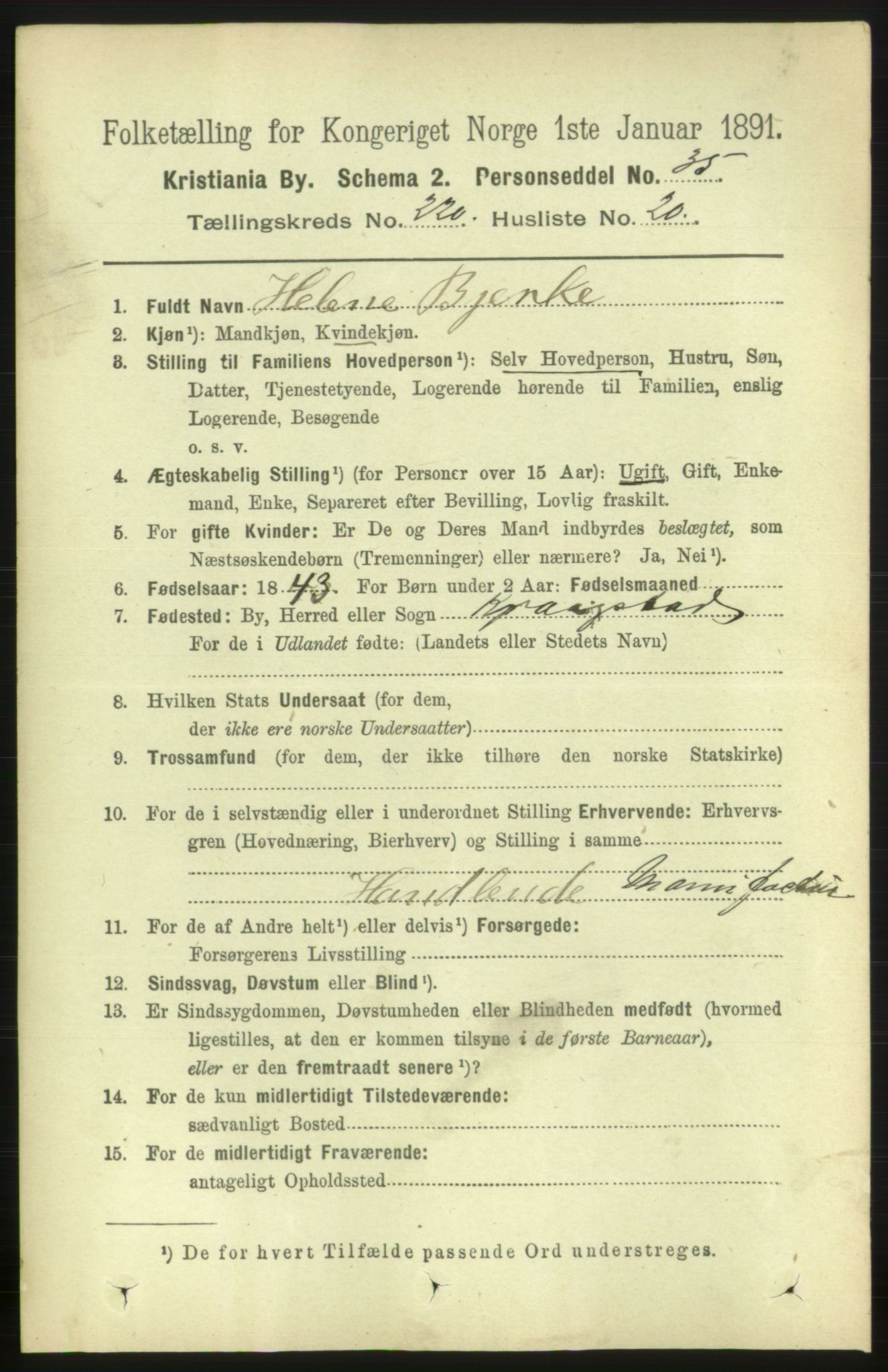 RA, 1891 census for 0301 Kristiania, 1891, p. 131707