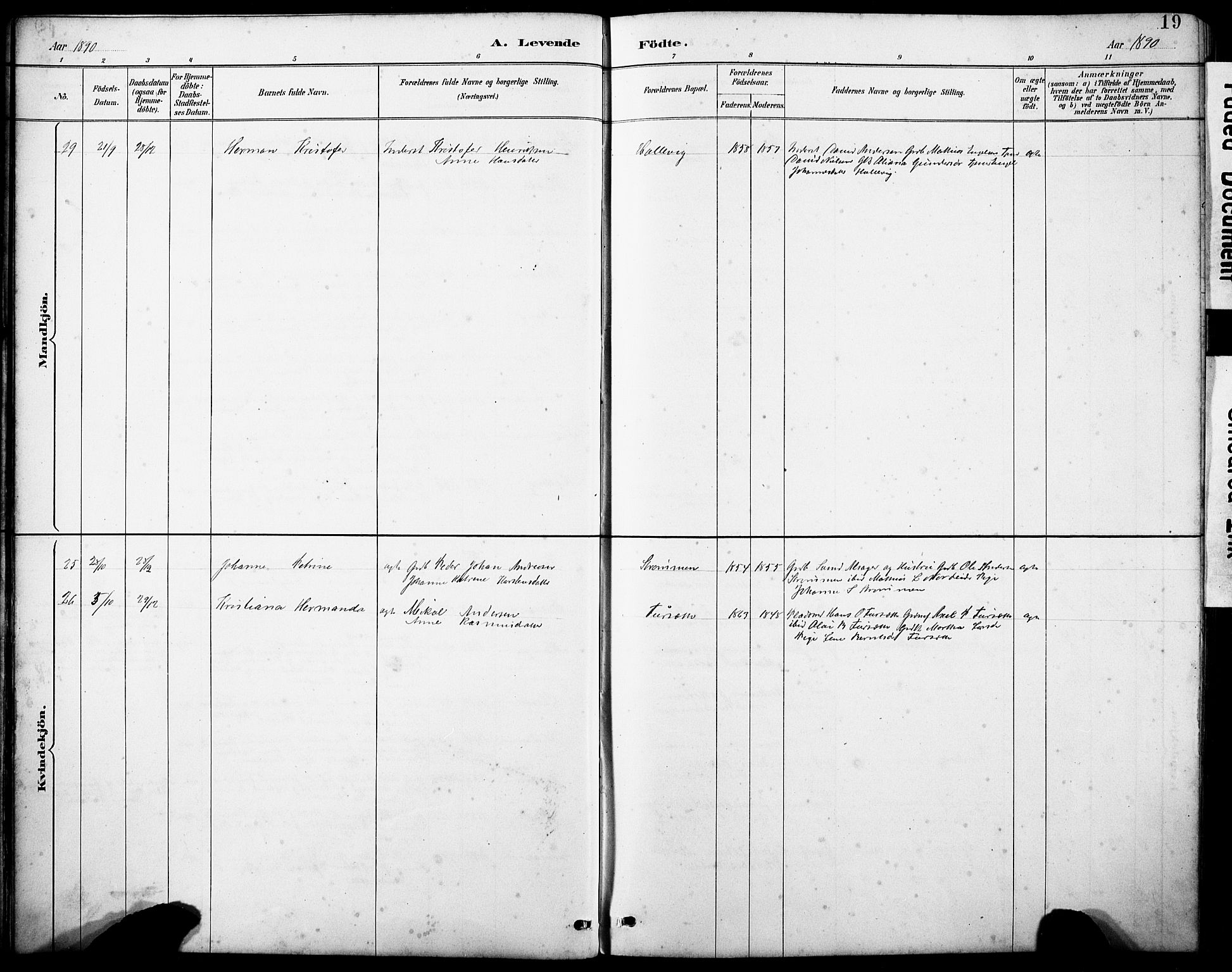 Askvoll sokneprestembete, AV/SAB-A-79501/H/Hab/Haba/L0003: Parish register (copy) no. A 3, 1886-1928, p. 19