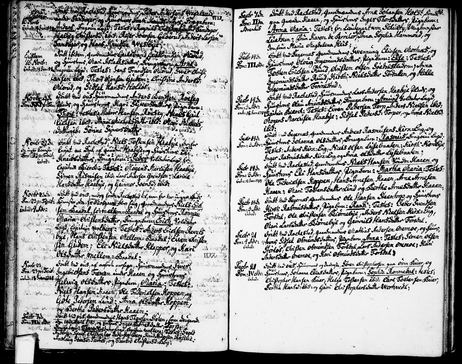 Rakkestad prestekontor Kirkebøker, AV/SAO-A-2008/F/Fa/L0004: Parish register (official) no. I 4, 1777-1783, p. 42-43