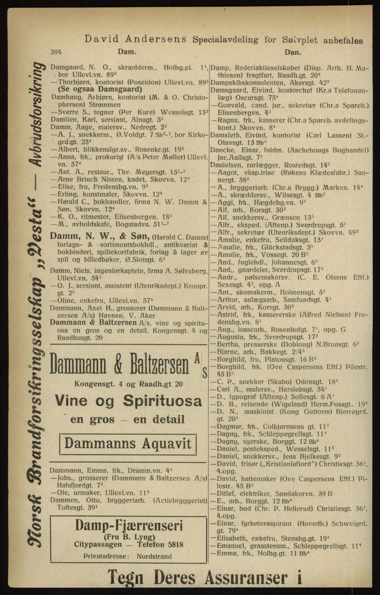 Kristiania/Oslo adressebok, PUBL/-, 1916, p. 394