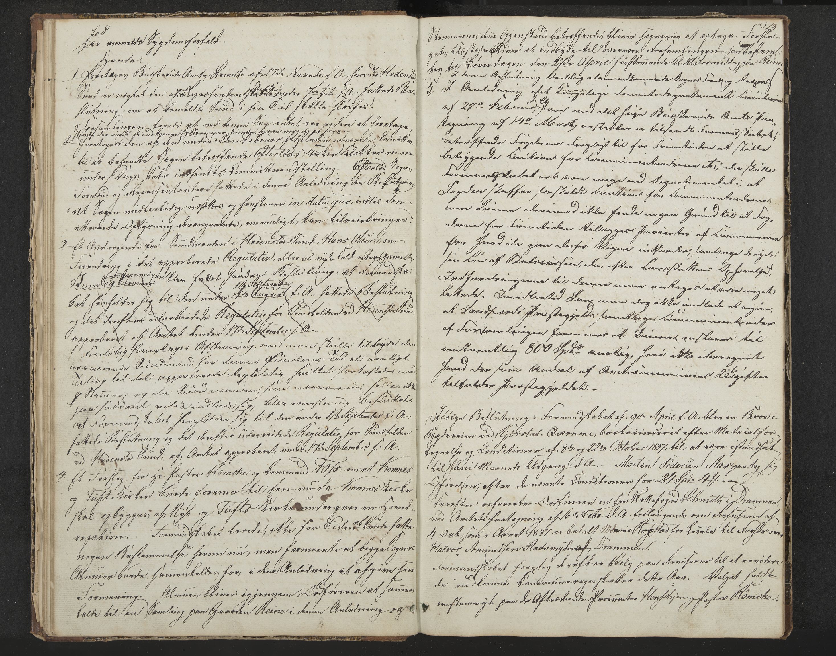 Sandsvær formannskap, IKAK/0629021-1/A/L0001: Møtebok med register, 1837-1846, p. 13