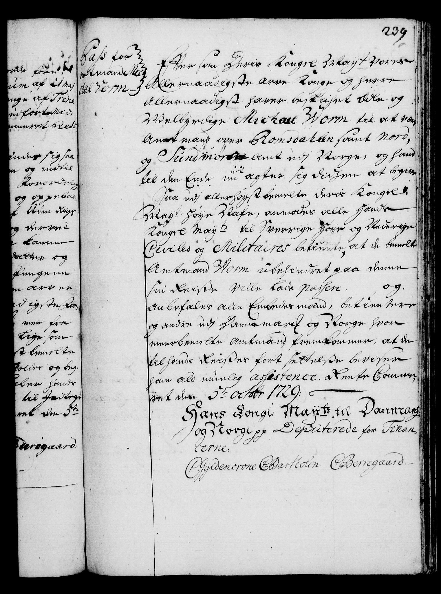 Rentekammeret, Kammerkanselliet, RA/EA-3111/G/Gg/Gga/L0003: Norsk ekspedisjonsprotokoll med register (merket RK 53.3), 1727-1734, p. 239