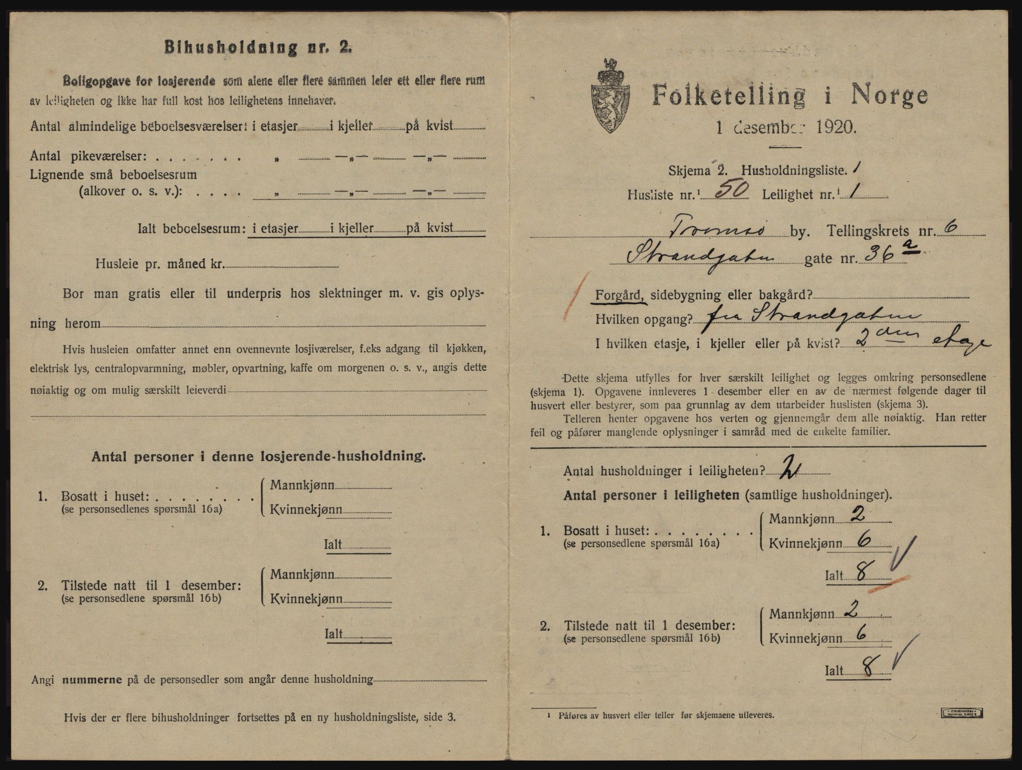 SATØ, 1920 census for Tromsø, 1920, p. 4205