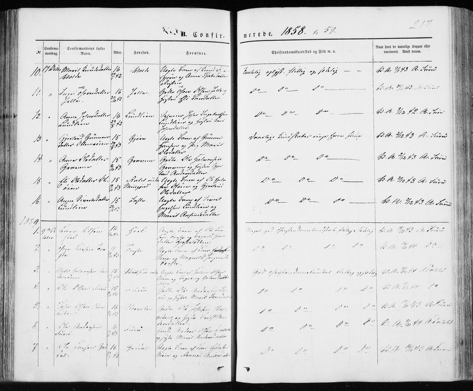 Ministerialprotokoller, klokkerbøker og fødselsregistre - Møre og Romsdal, SAT/A-1454/590/L1013: Parish register (official) no. 590A05, 1847-1877, p. 217