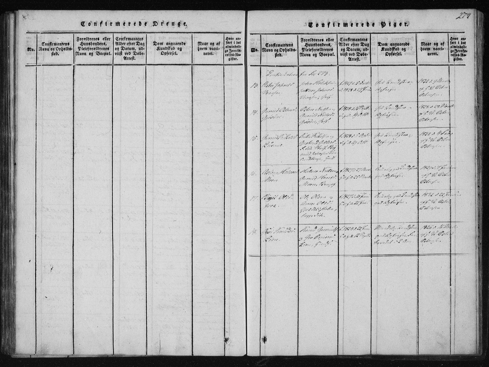 Tinn kirkebøker, SAKO/A-308/F/Fb/L0001: Parish register (official) no. II 1, 1815-1843, p. 274