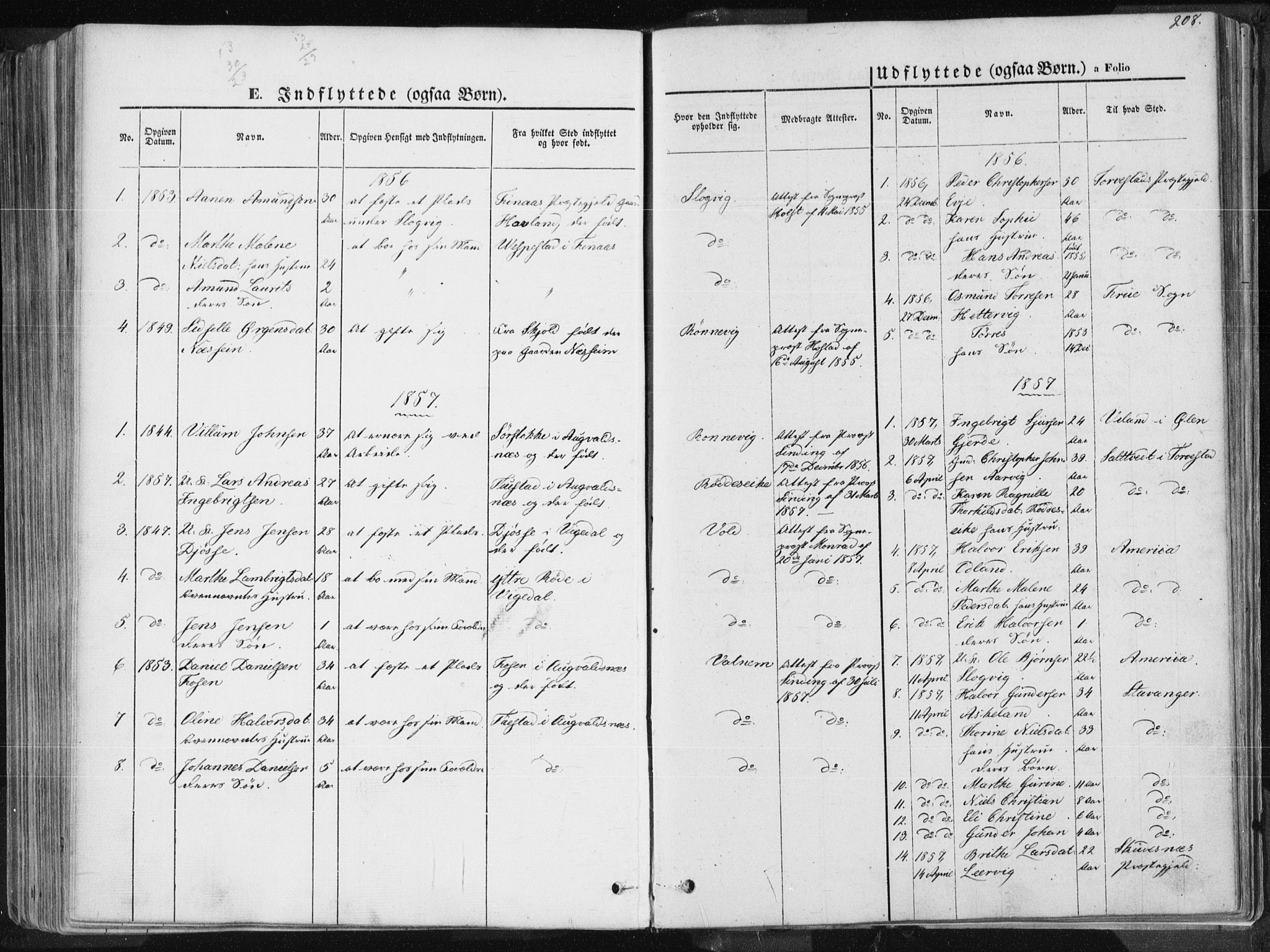 Tysvær sokneprestkontor, SAST/A -101864/H/Ha/Haa/L0003: Parish register (official) no. A 3, 1856-1865, p. 208