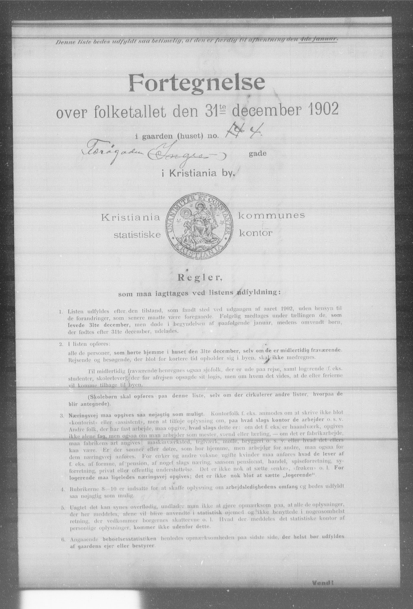 OBA, Municipal Census 1902 for Kristiania, 1902, p. 5496