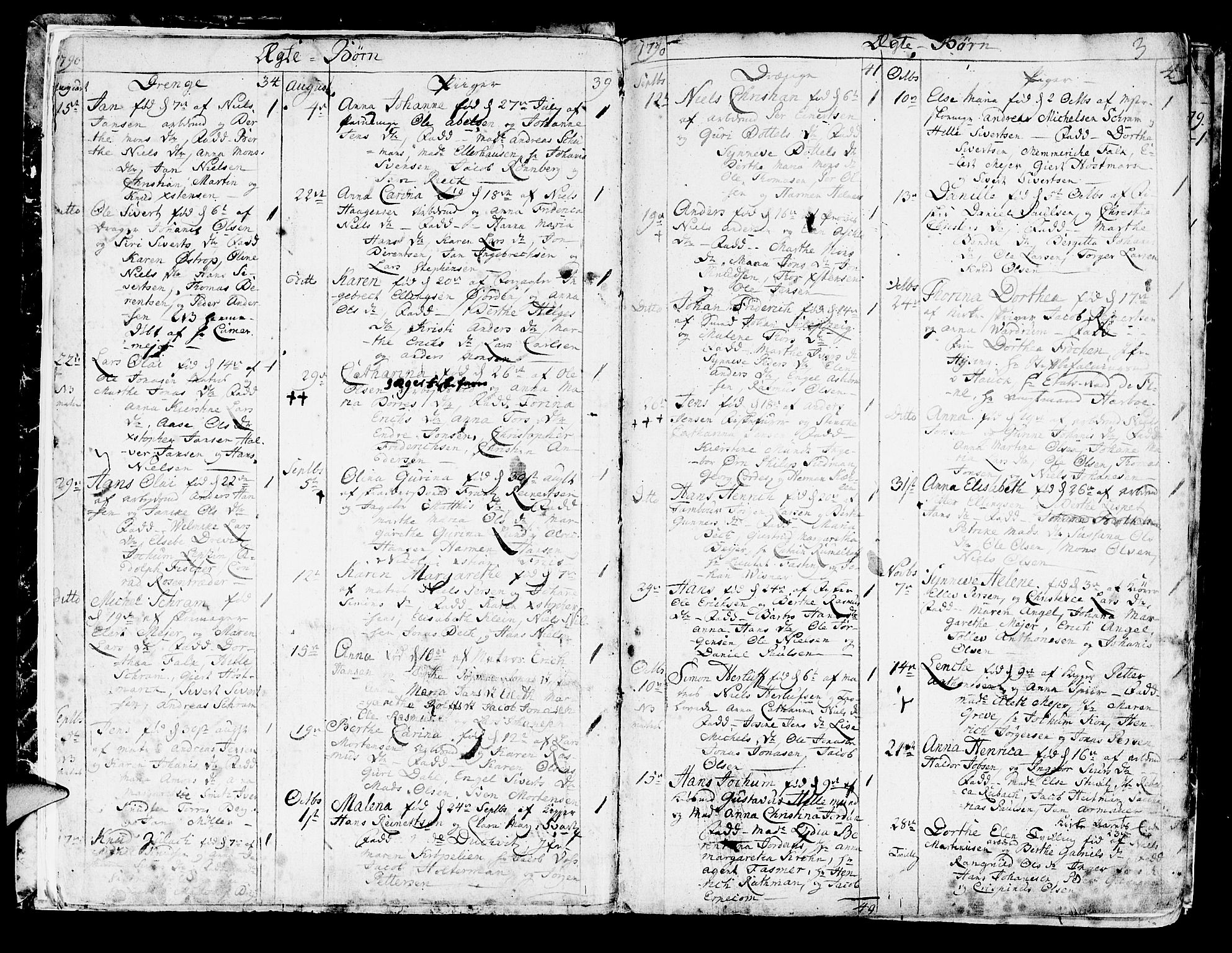 Korskirken sokneprestembete, AV/SAB-A-76101/H/Haa/L0006: Parish register (official) no. A 6, 1790-1820, p. 3