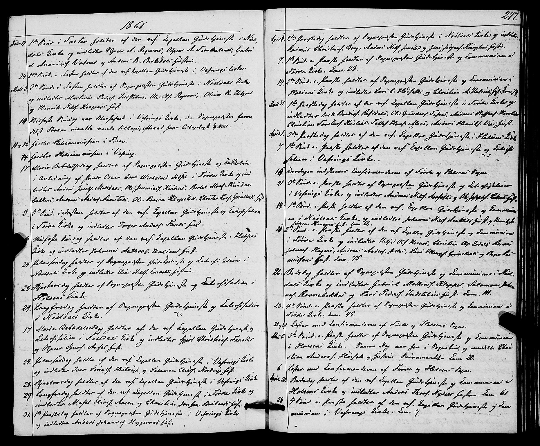 Førde sokneprestembete, AV/SAB-A-79901/H/Haa/Haaa/L0010: Parish register (official) no. A 10, 1861-1876, p. 277