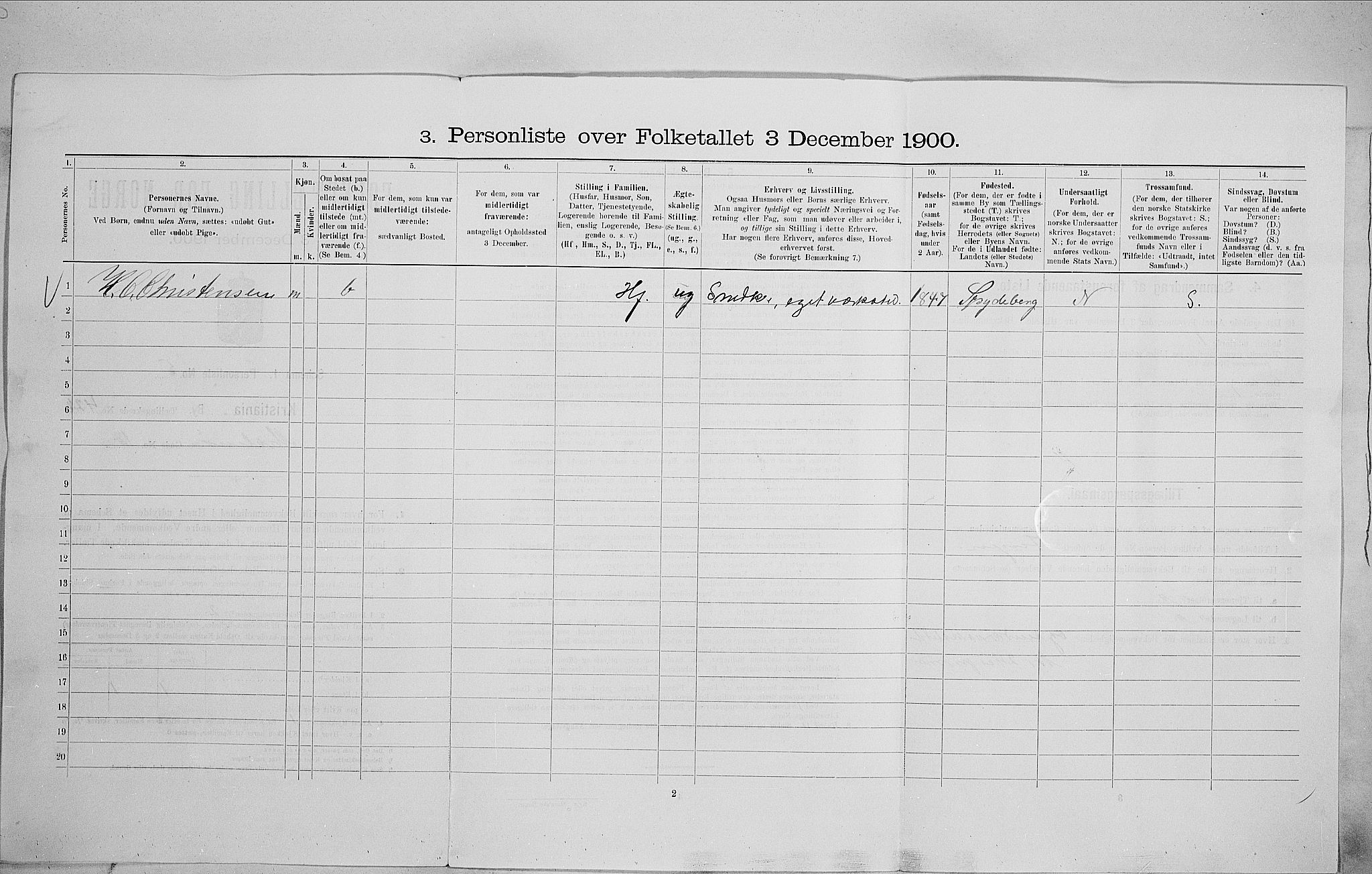 SAO, 1900 census for Kristiania, 1900, p. 54466