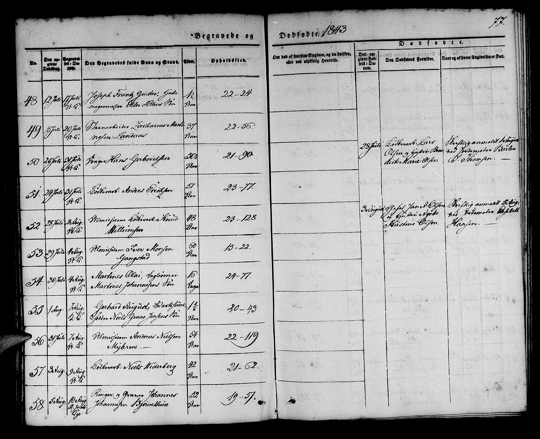 Korskirken sokneprestembete, AV/SAB-A-76101/H/Haa/L0043: Parish register (official) no. E 1, 1834-1848, p. 77