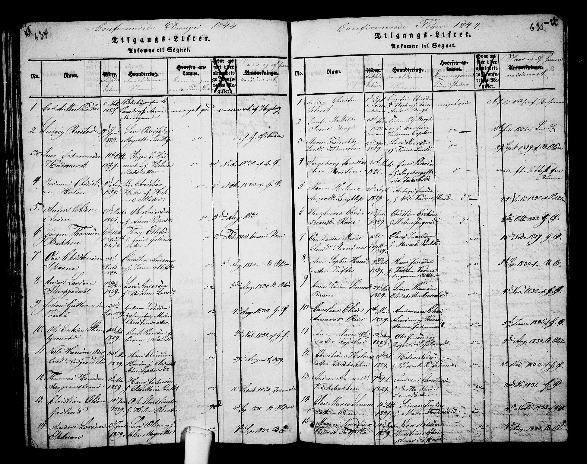 Borre kirkebøker, AV/SAKO-A-338/G/Ga/L0001: Parish register (copy) no. I 1, 1815-1851, p. 634-635