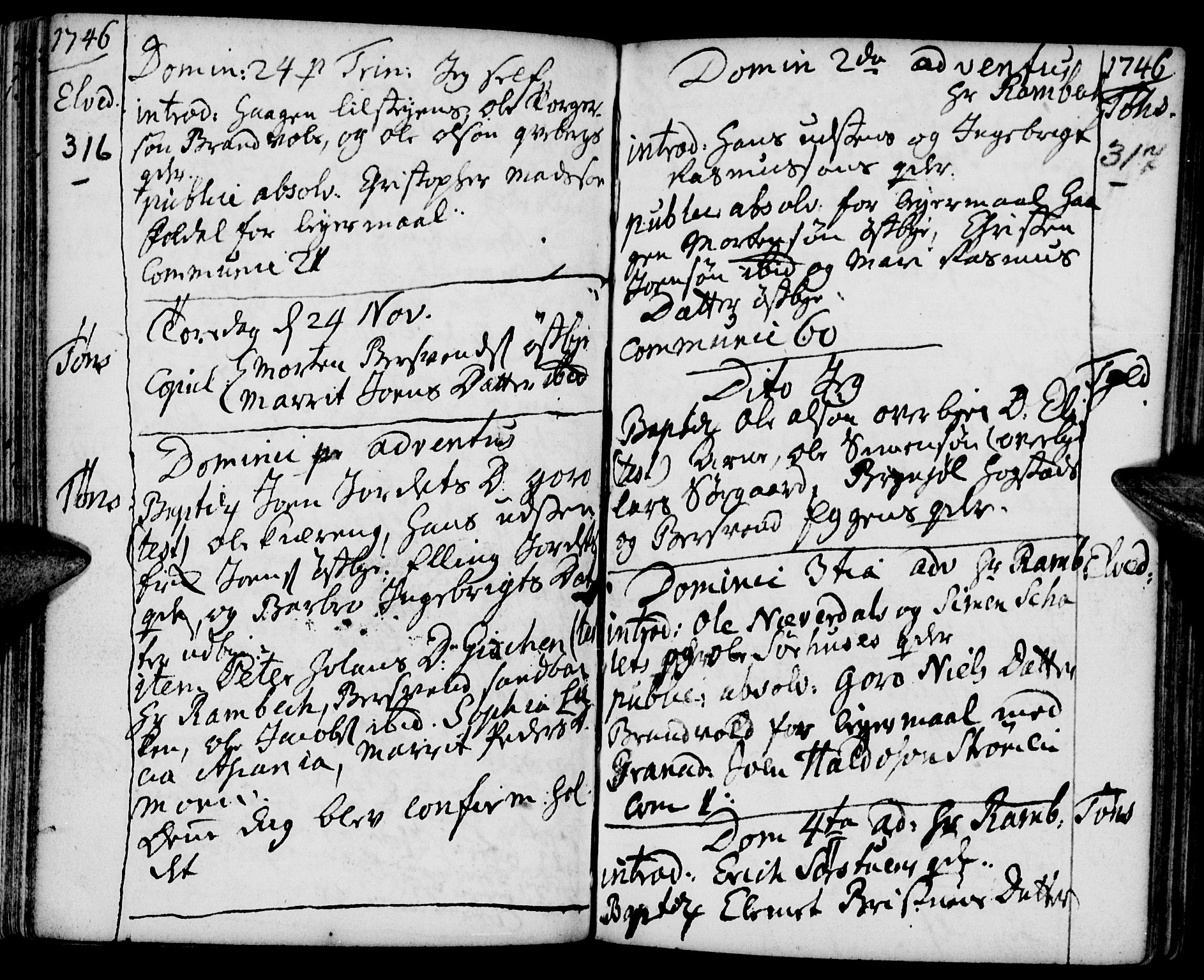 Tynset prestekontor, SAH/PREST-058/H/Ha/Haa/L0002: Parish register (official) no. 2, 1737-1767, p. 316-317