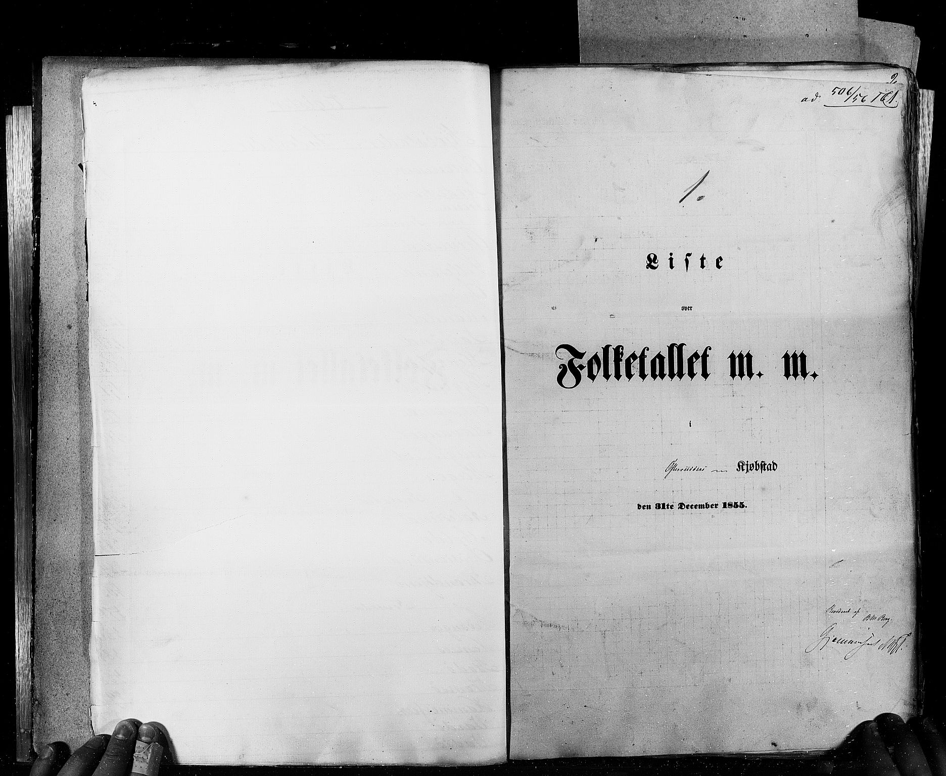 RA, Census 1855, vol. 8: Risør-Vadsø, 1855, p. 1