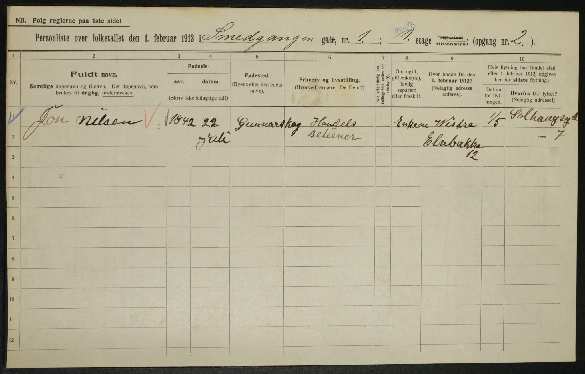 OBA, Municipal Census 1913 for Kristiania, 1913, p. 97115