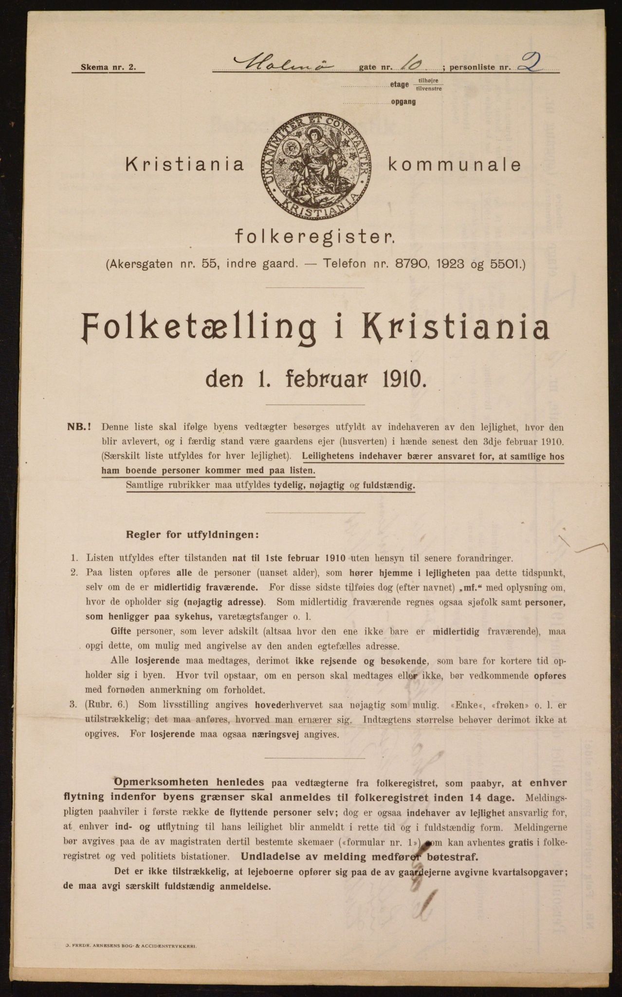 OBA, Municipal Census 1910 for Kristiania, 1910, p. 58071