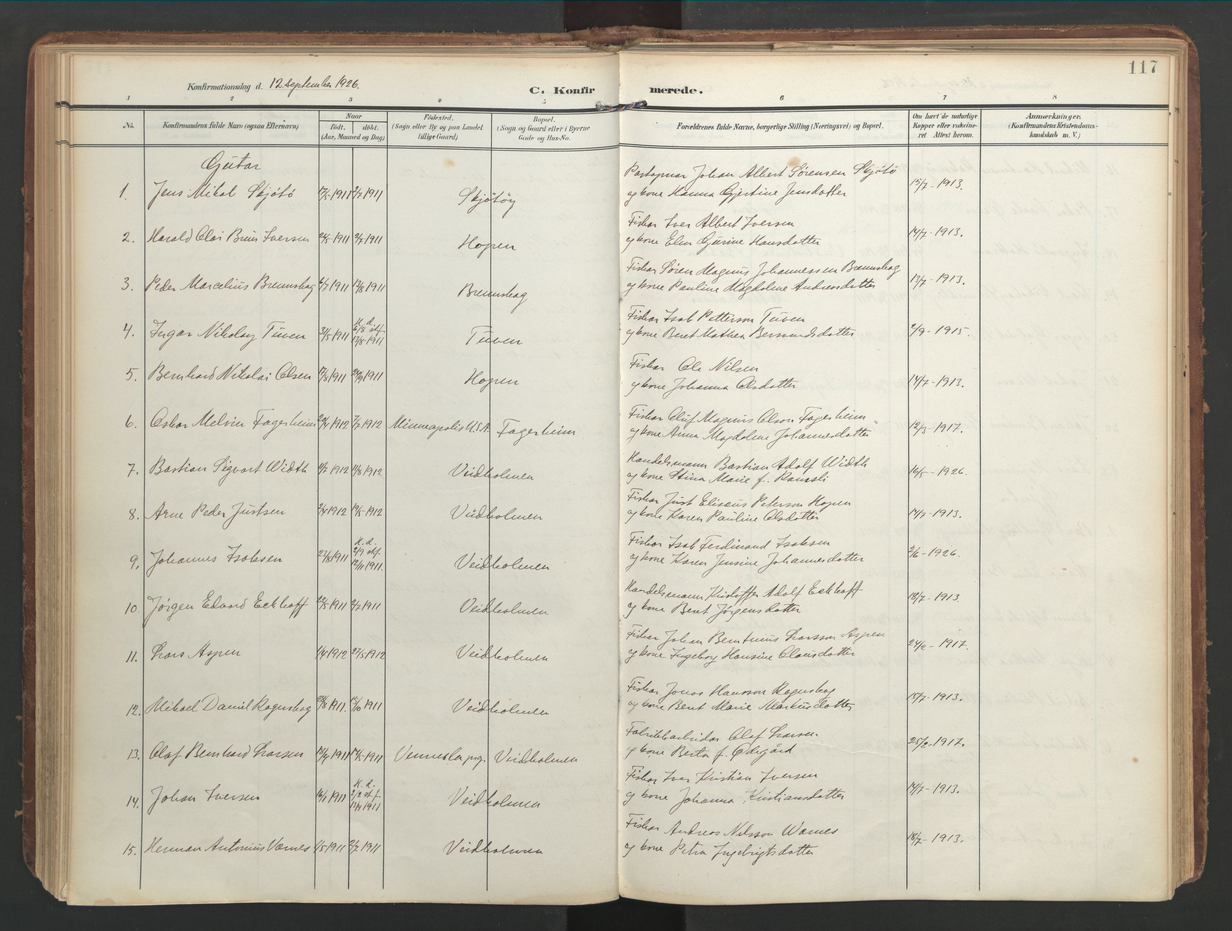 Ministerialprotokoller, klokkerbøker og fødselsregistre - Møre og Romsdal, AV/SAT-A-1454/583/L0955: Parish register (official) no. 583A02, 1907-1926, p. 117