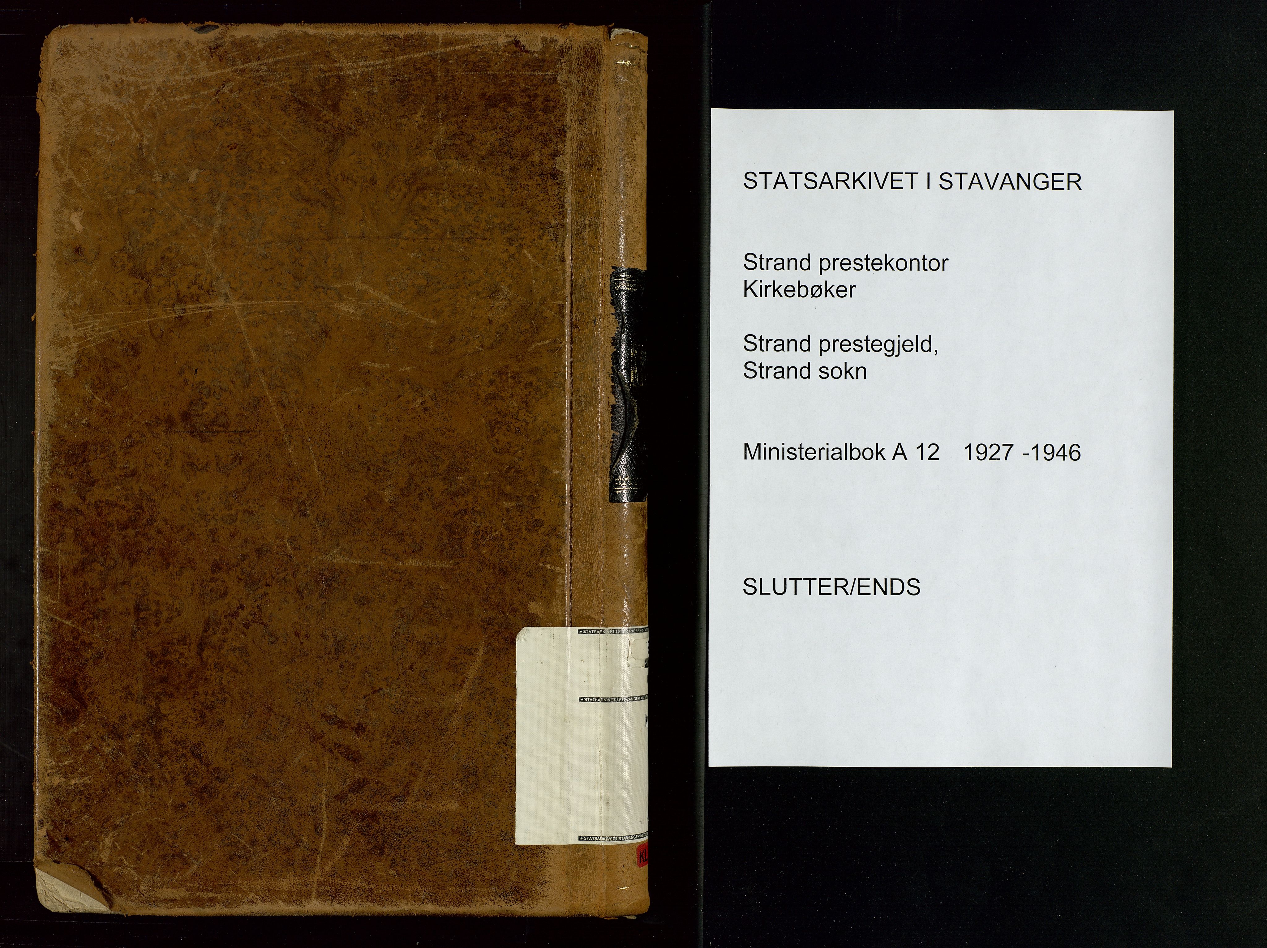 Strand sokneprestkontor, AV/SAST-A-101828/H/Ha/Haa/L0012: Parish register (official) no. A 12, 1927-1946