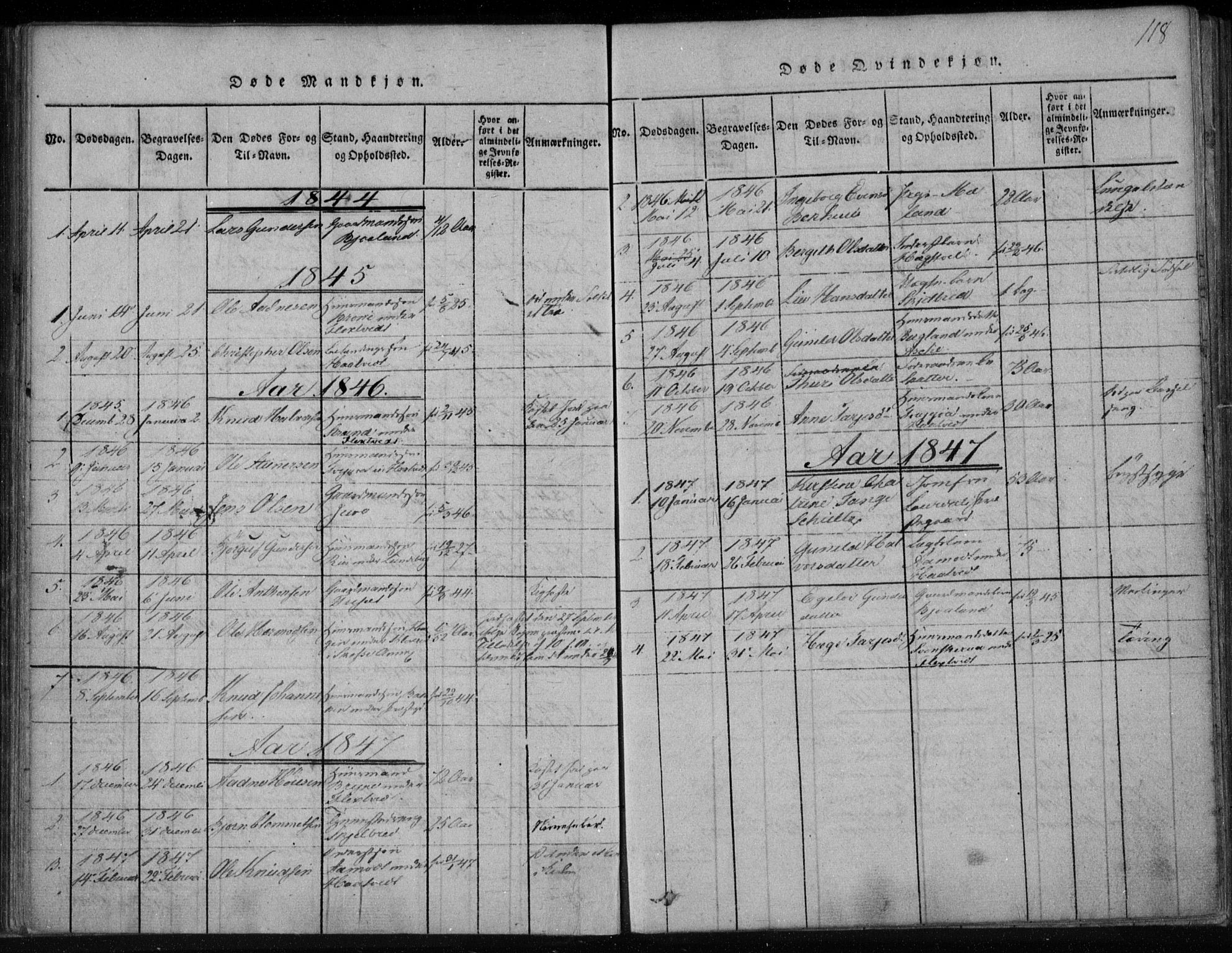 Lårdal kirkebøker, SAKO/A-284/F/Fa/L0005: Parish register (official) no. I 5, 1815-1860, p. 118