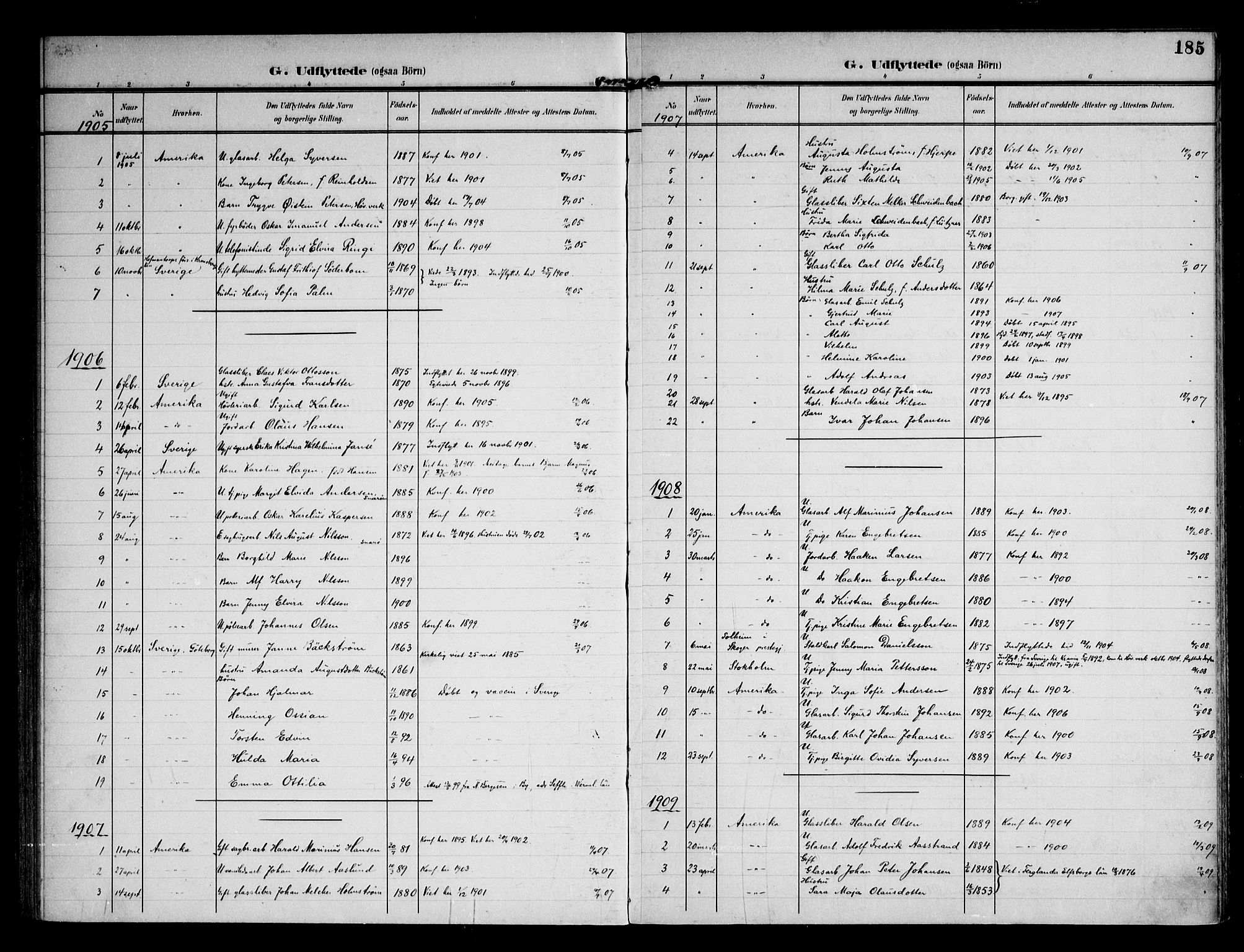 Østre Bærum prestekontor Kirkebøker, AV/SAO-A-10887/F/Fa/L0002: Parish register (official) no. 2, 1904-1924, p. 185