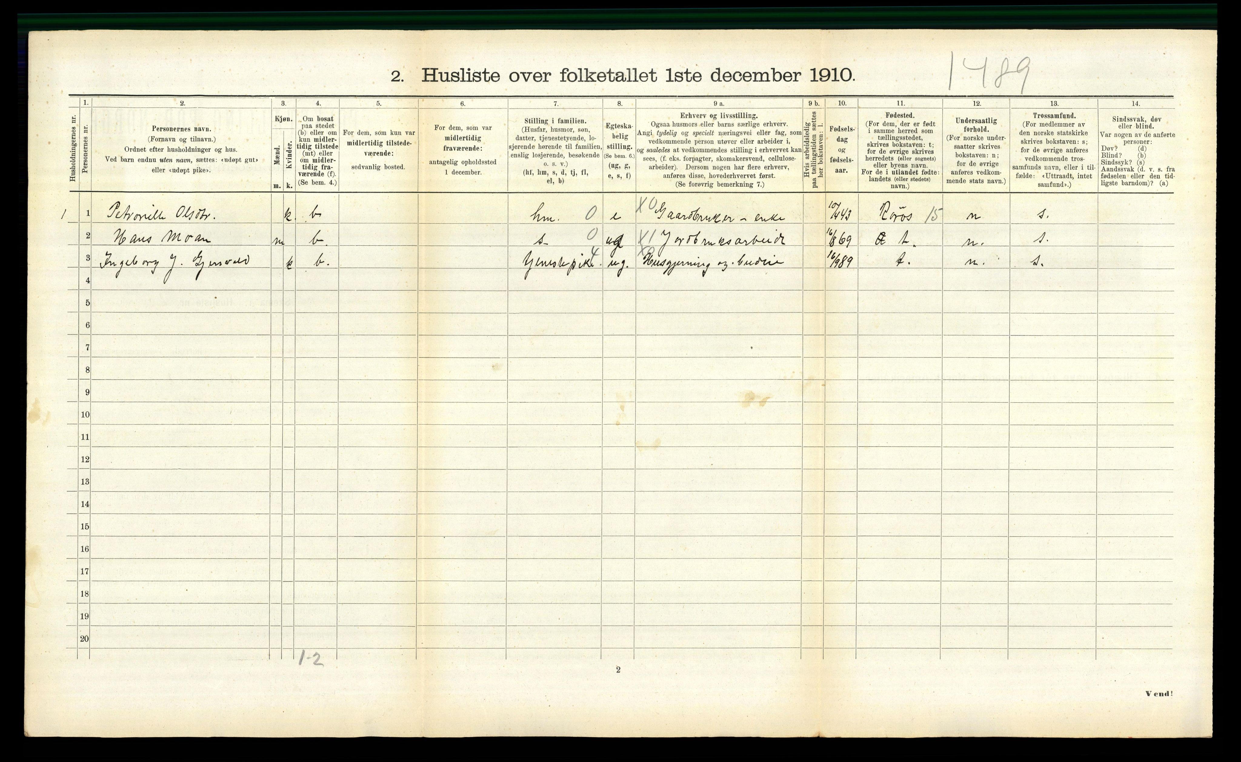 RA, 1910 census for Ålen, 1910, p. 534