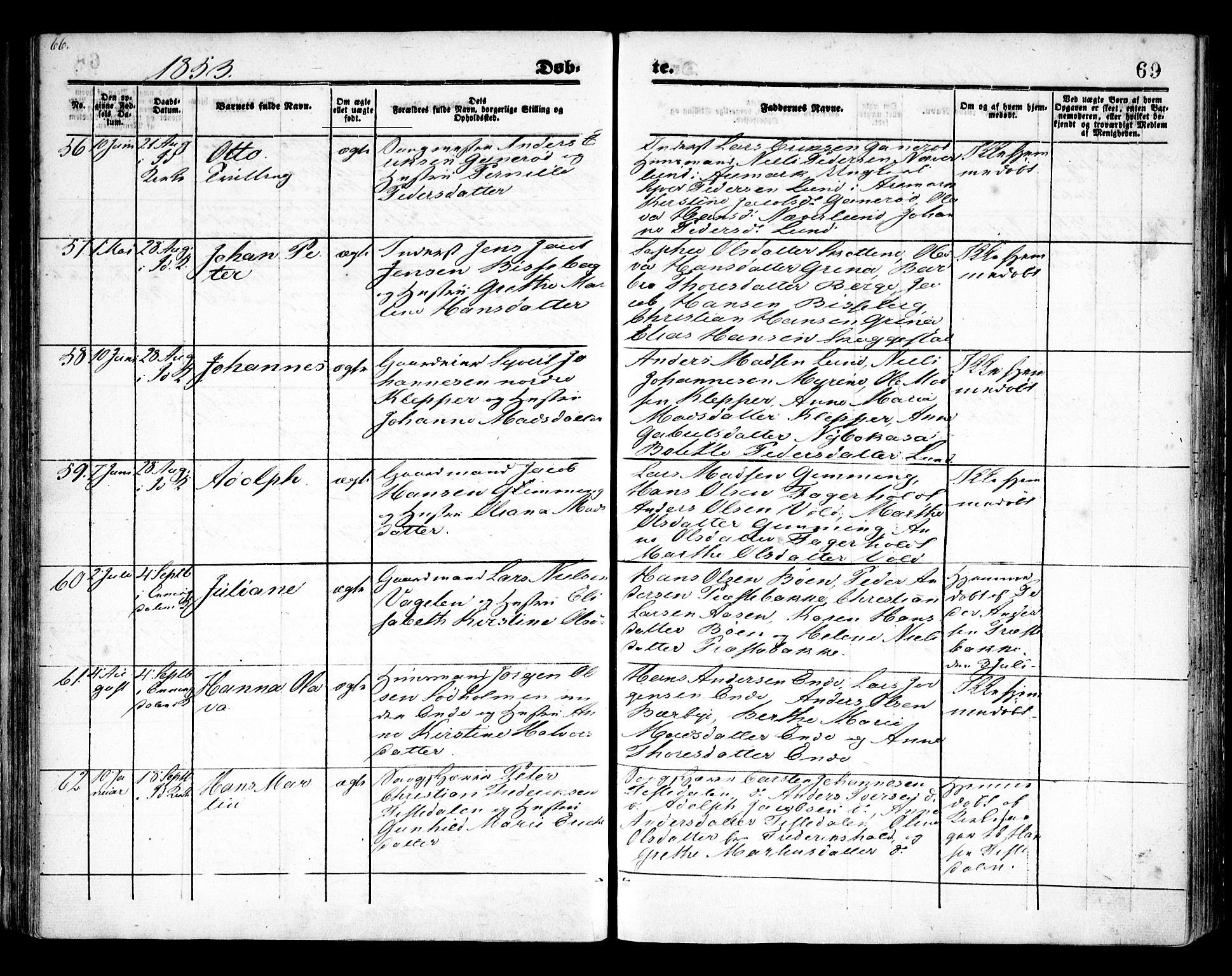 Idd prestekontor Kirkebøker, SAO/A-10911/F/Fc/L0004a: Parish register (official) no. III 4A, 1848-1860, p. 69