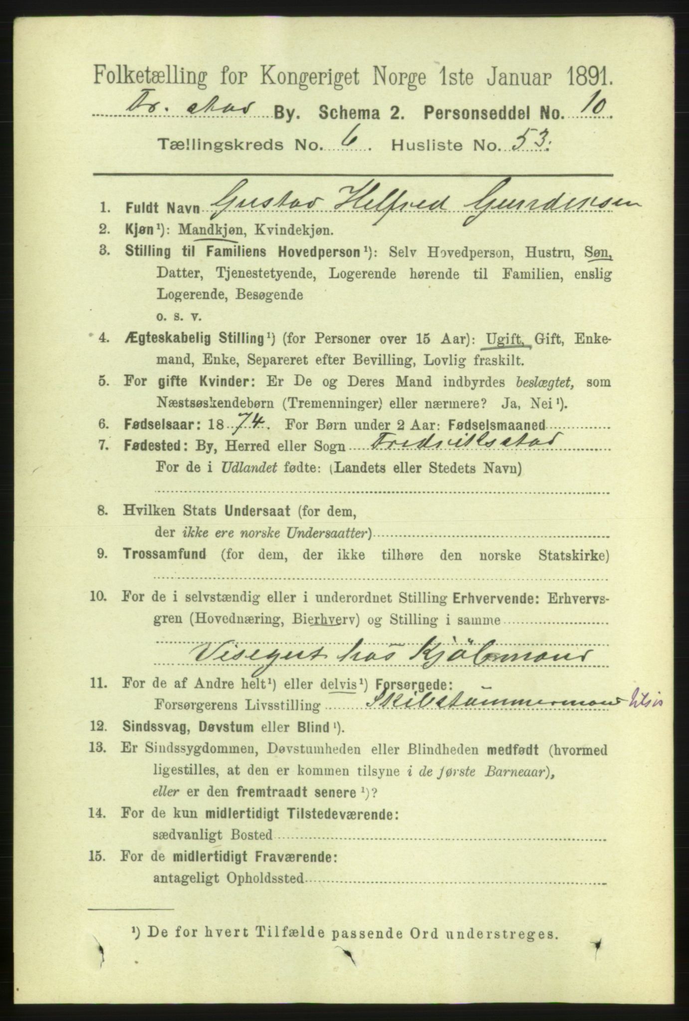 RA, 1891 census for 0103 Fredrikstad, 1891, p. 8139