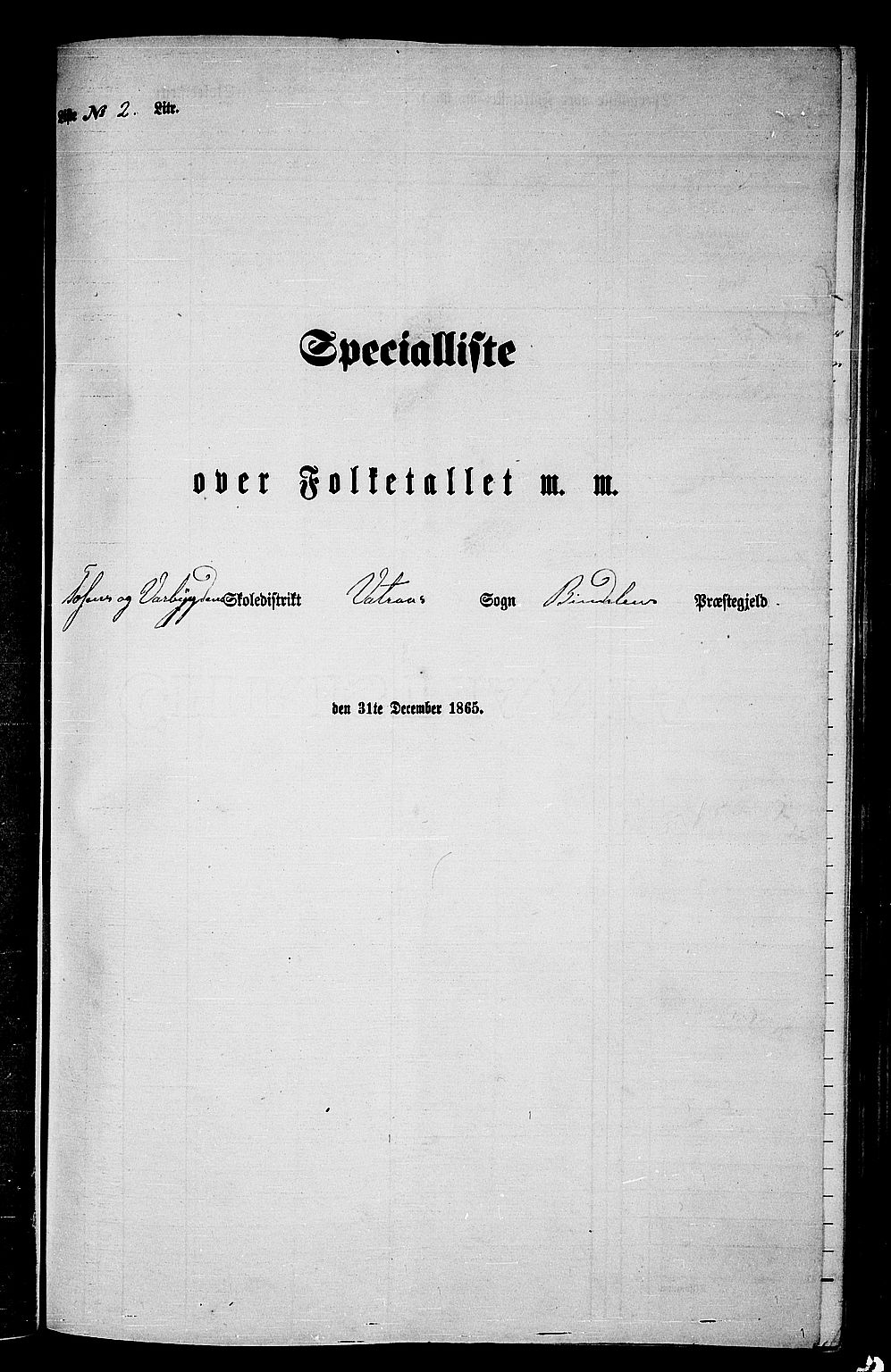 RA, 1865 census for Bindal, 1865, p. 31