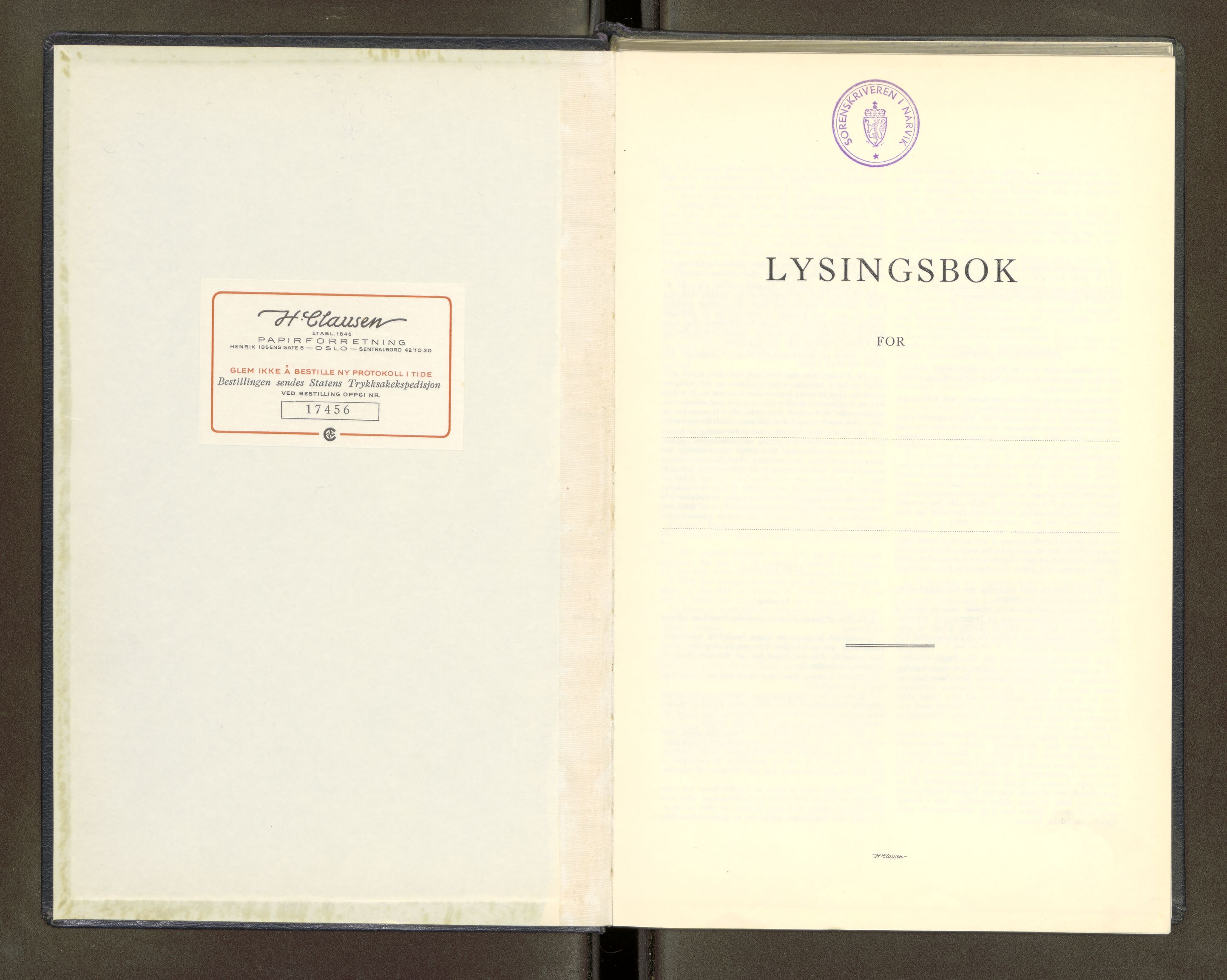 Narvik sorenskriveri, SAT/A-0002/1/6/6D/6Da/L0002: Lysningsprotokoll, 1966