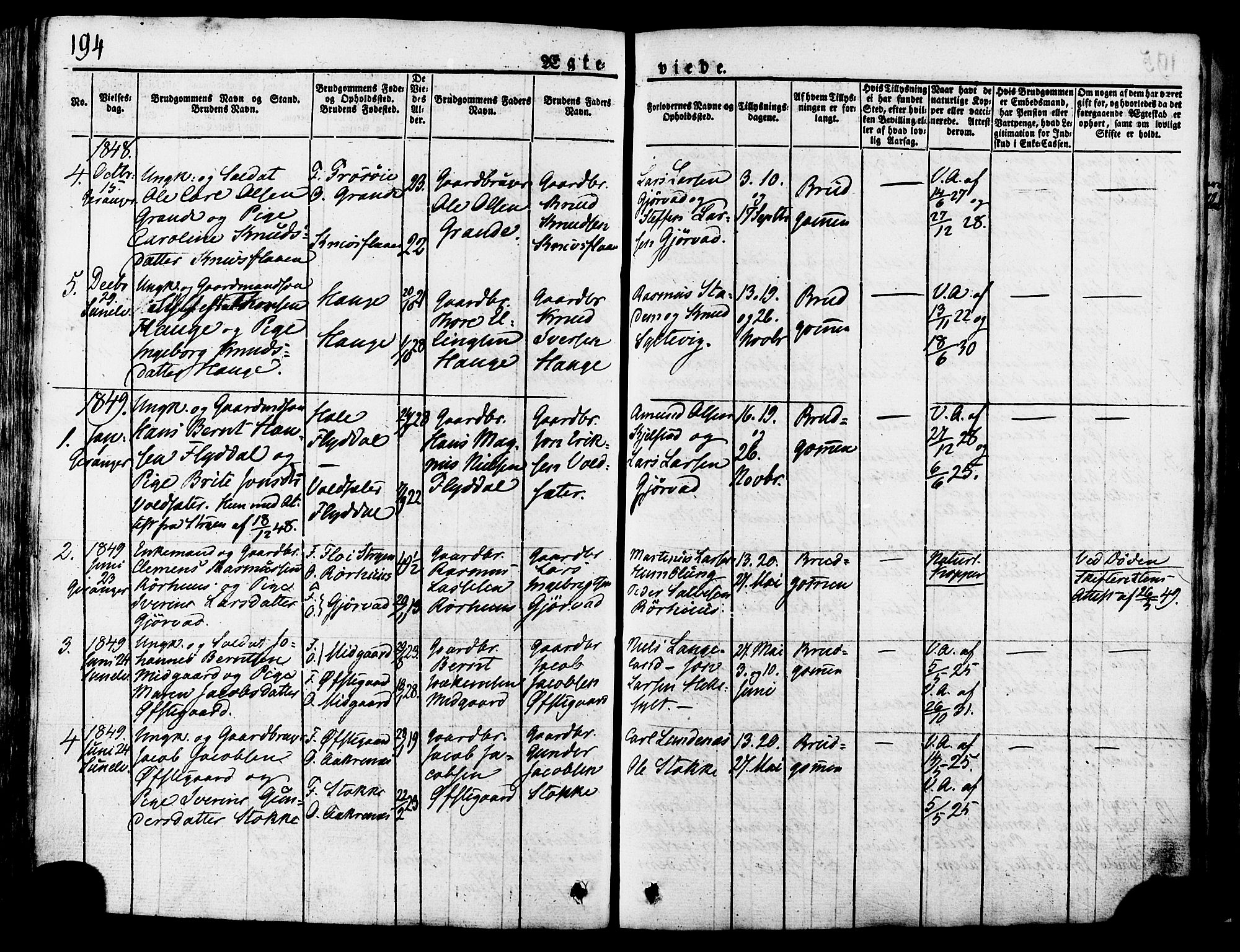 Ministerialprotokoller, klokkerbøker og fødselsregistre - Møre og Romsdal, AV/SAT-A-1454/517/L0221: Parish register (official) no. 517A01, 1827-1858, p. 194