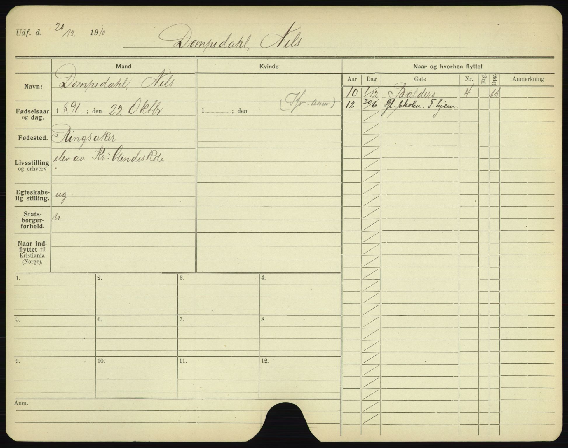 Oslo folkeregister, Registerkort, AV/SAO-A-11715/F/Fa/Fac/L0002: Menn, 1906-1914, p. 659a