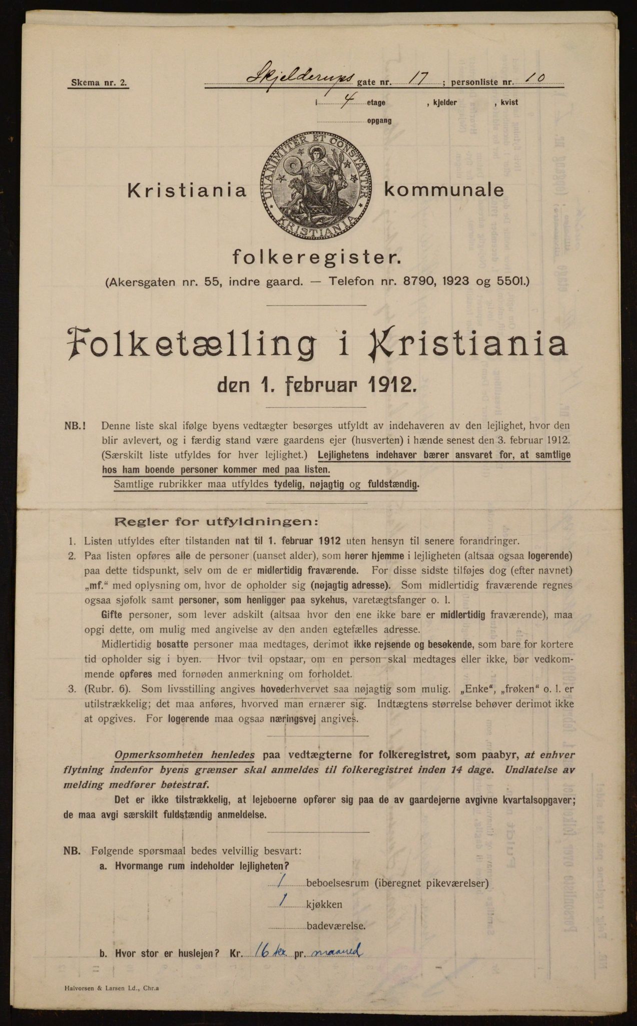 OBA, Municipal Census 1912 for Kristiania, 1912, p. 96442