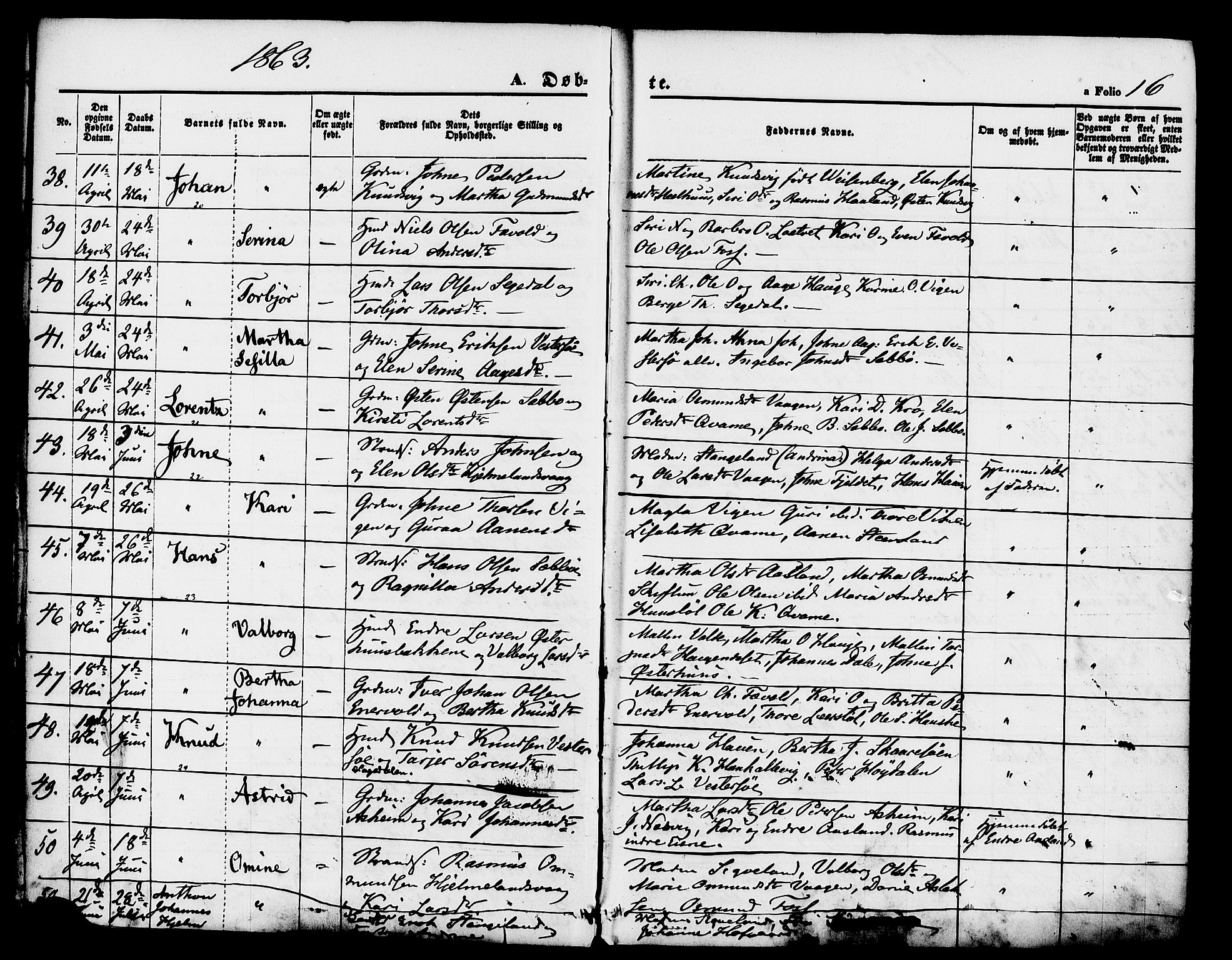 Hjelmeland sokneprestkontor, SAST/A-101843/01/IV/L0011: Parish register (official) no. A 11, 1861-1878, p. 16